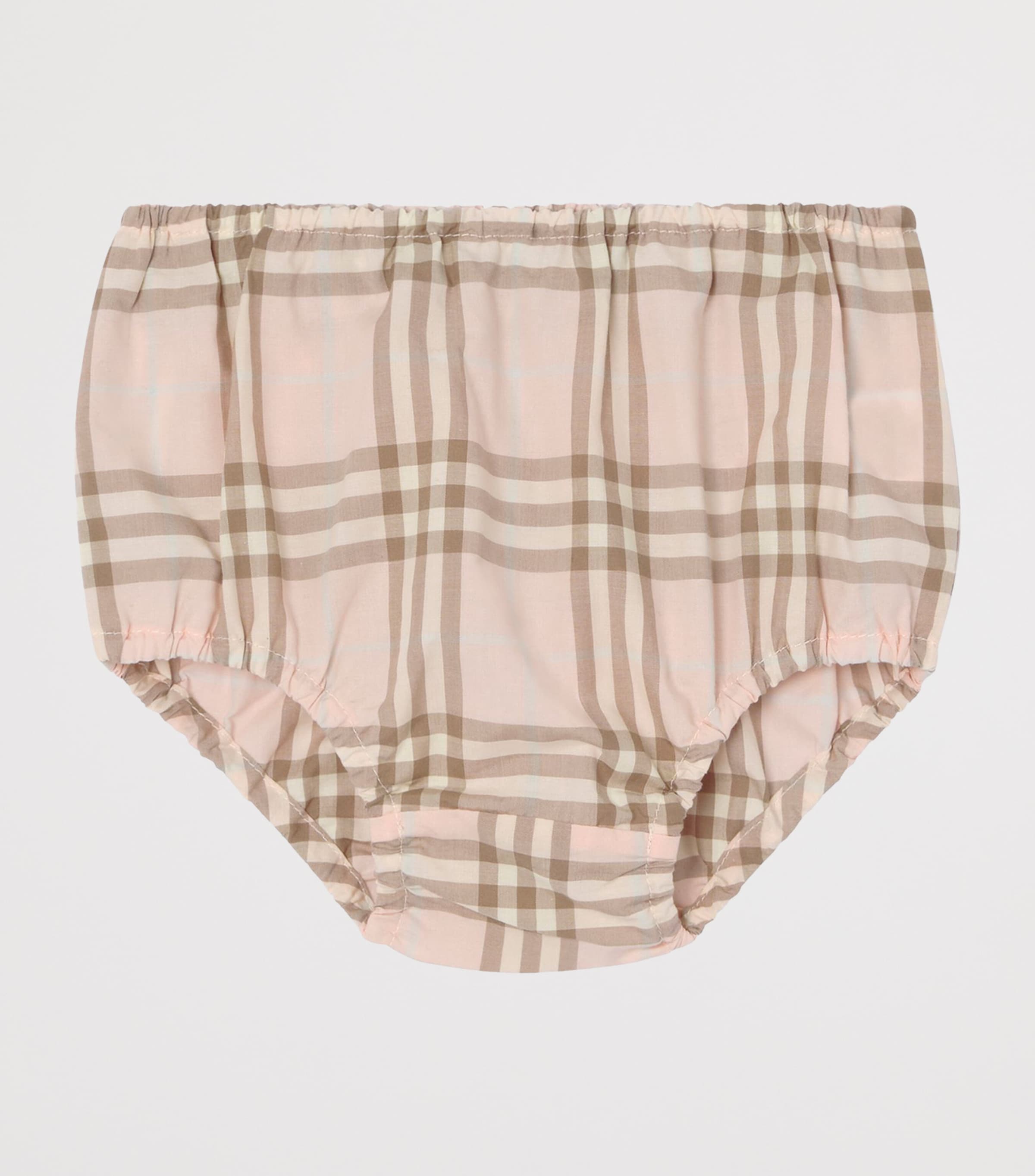 Burberry Kids Cotton Check Dress and Bloomers Set (1-18 Months) Archive Pink Ip Chek Image 4