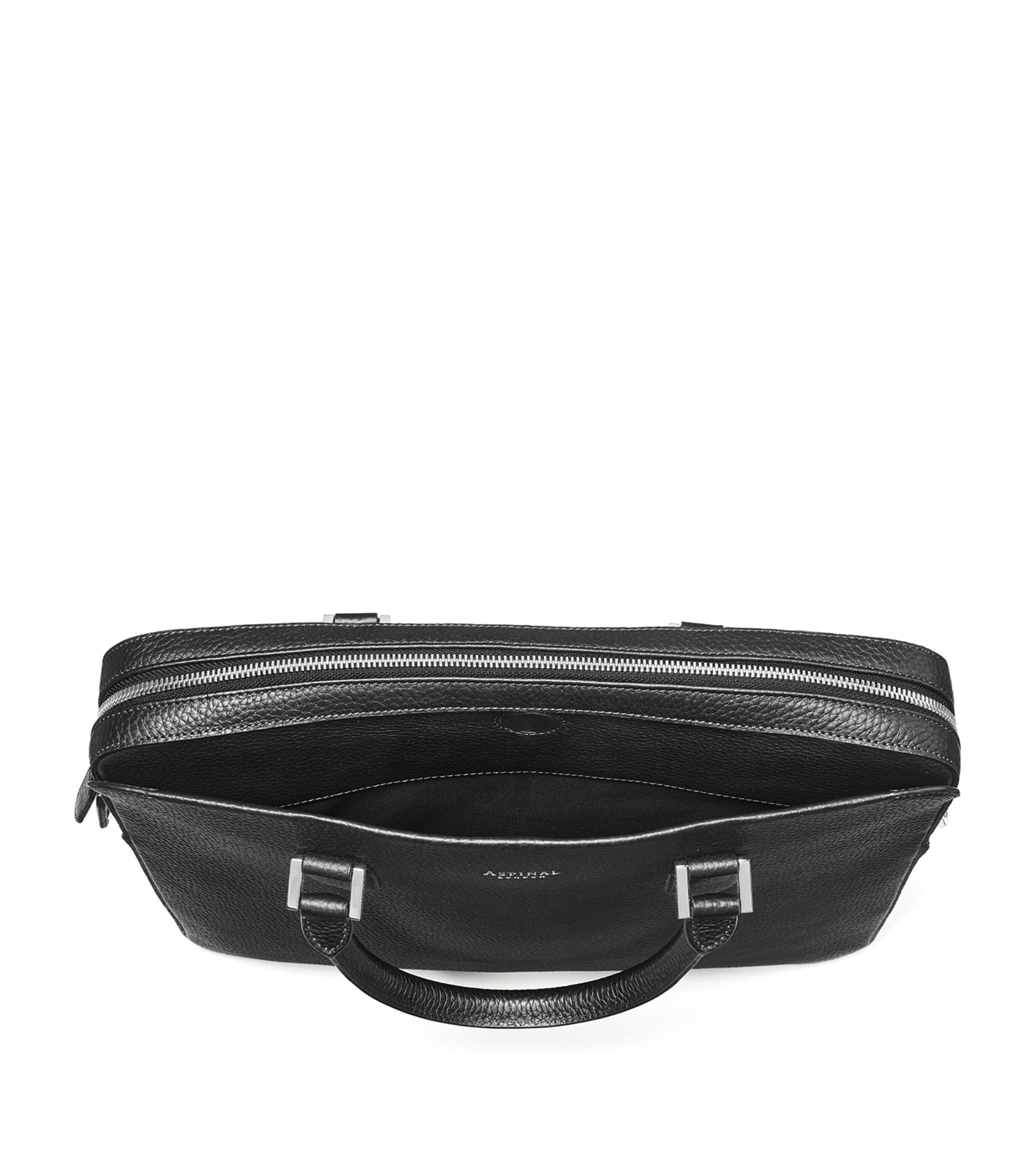 Leather Shield Briefcase BLACK Image 4