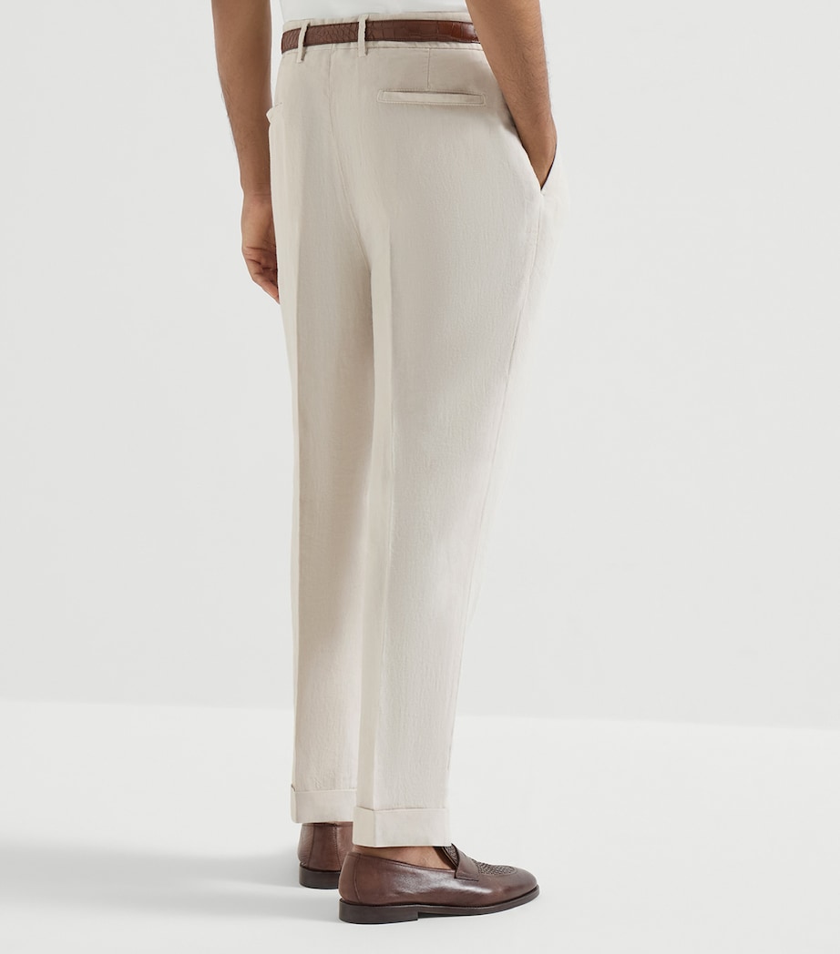 Brunello Cucinelli Mens Linen Pleated Trousers Image 5