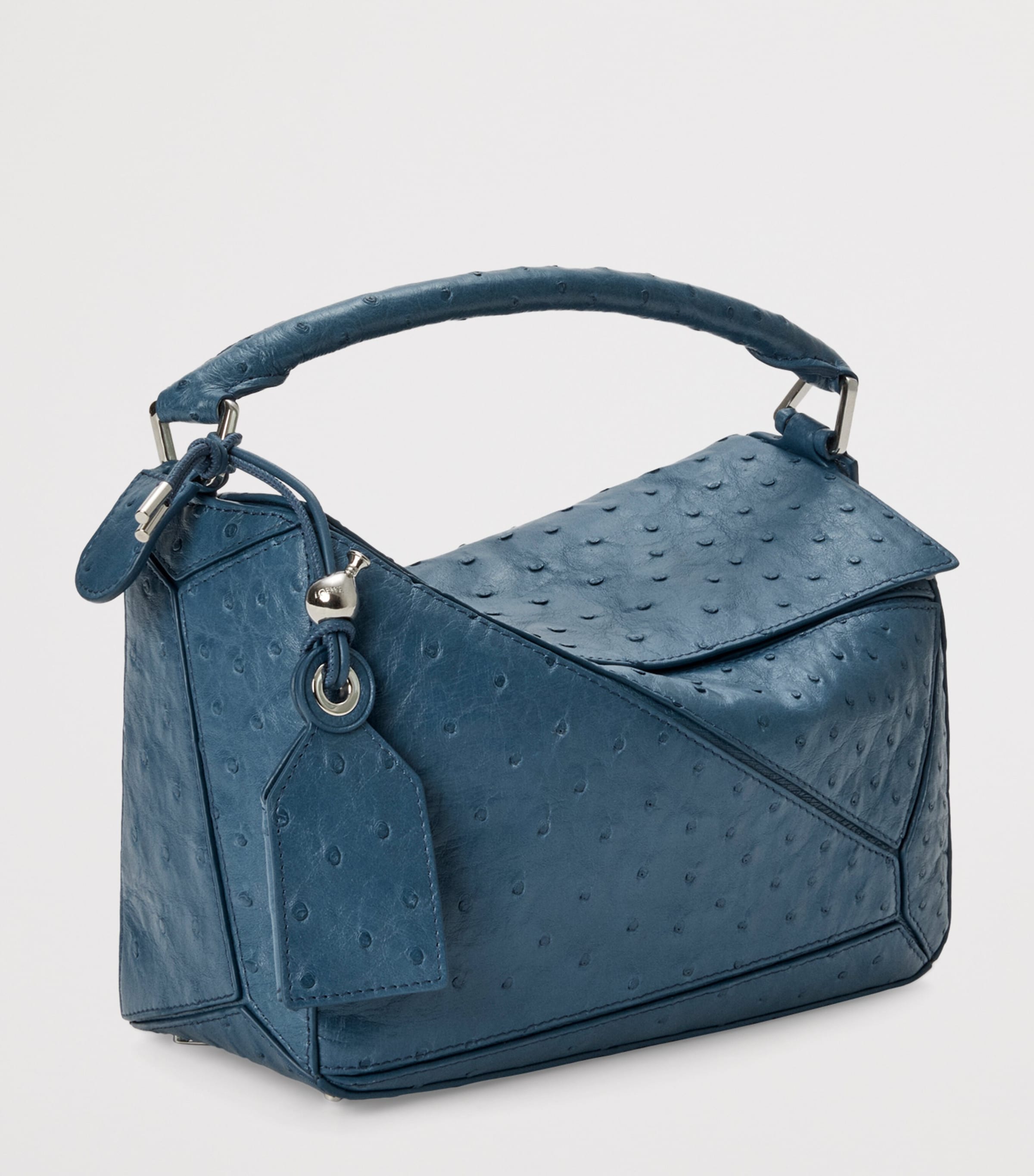 Small Leather Puzzle Top-Handle Bag DENIM Image 3
