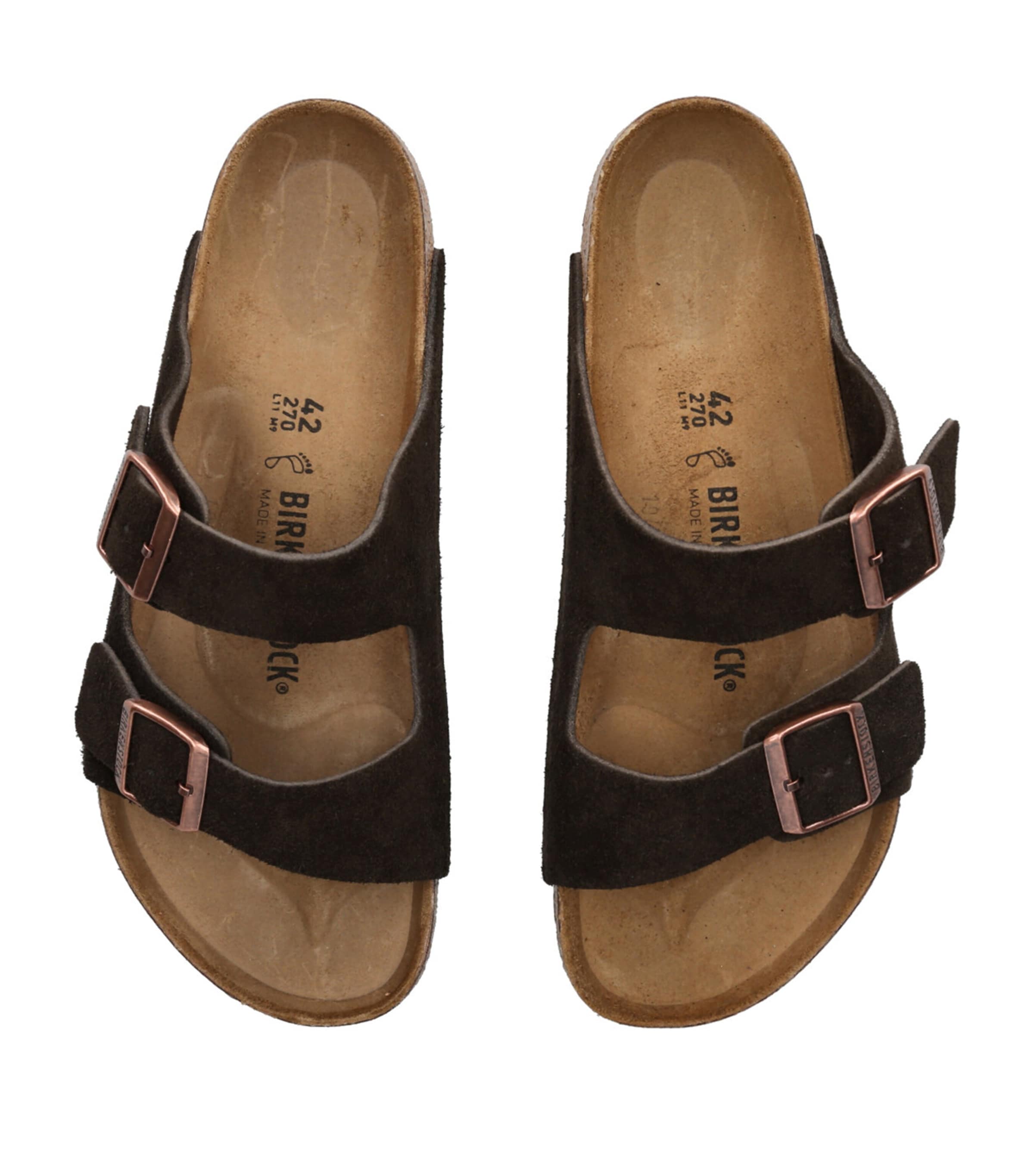 Birkenstock Suede Arizona Sandals Dark Brown Image 4