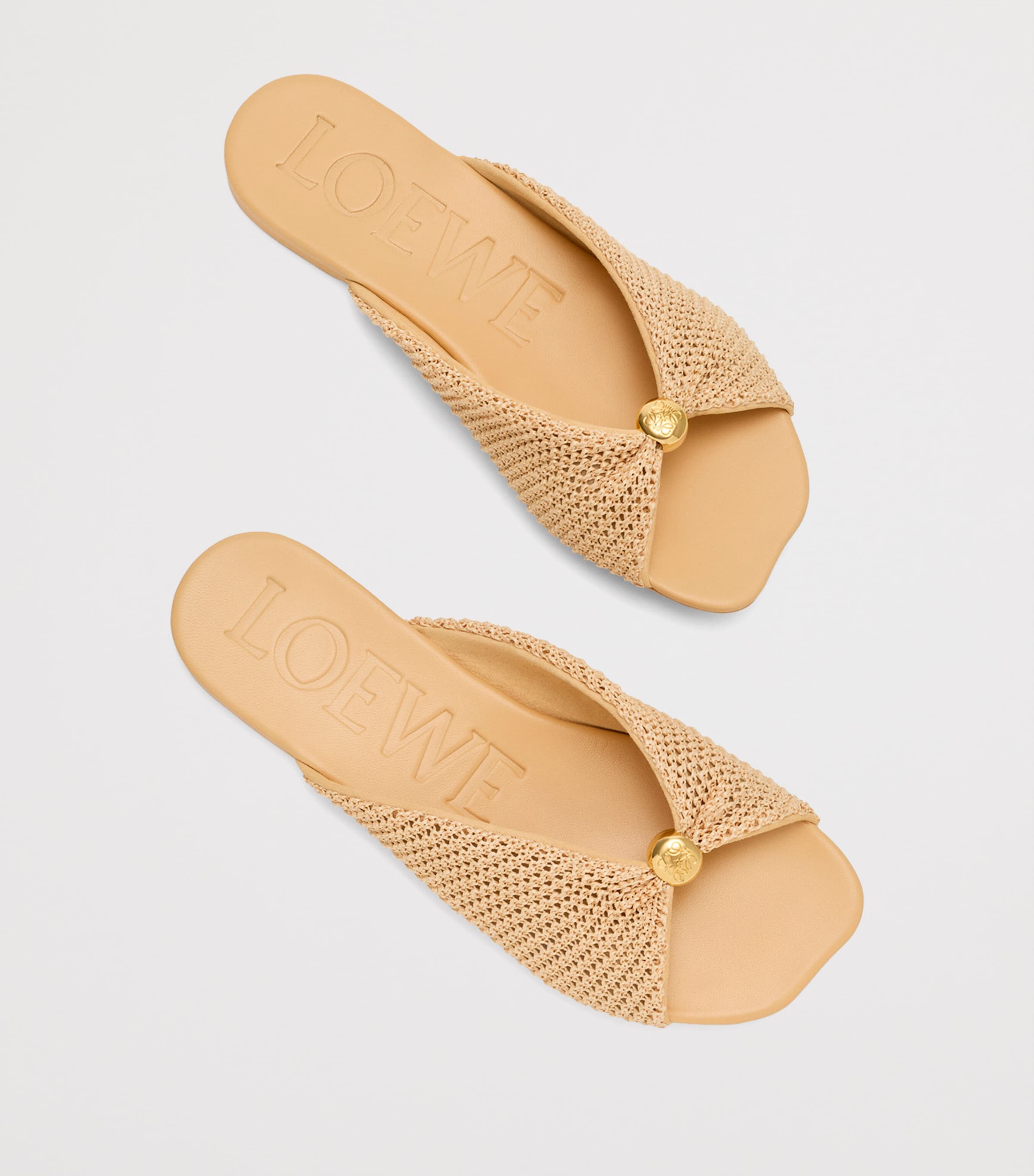 LOEWE x Paula's Ibiza Woven Pebble Slides Natural Image 3