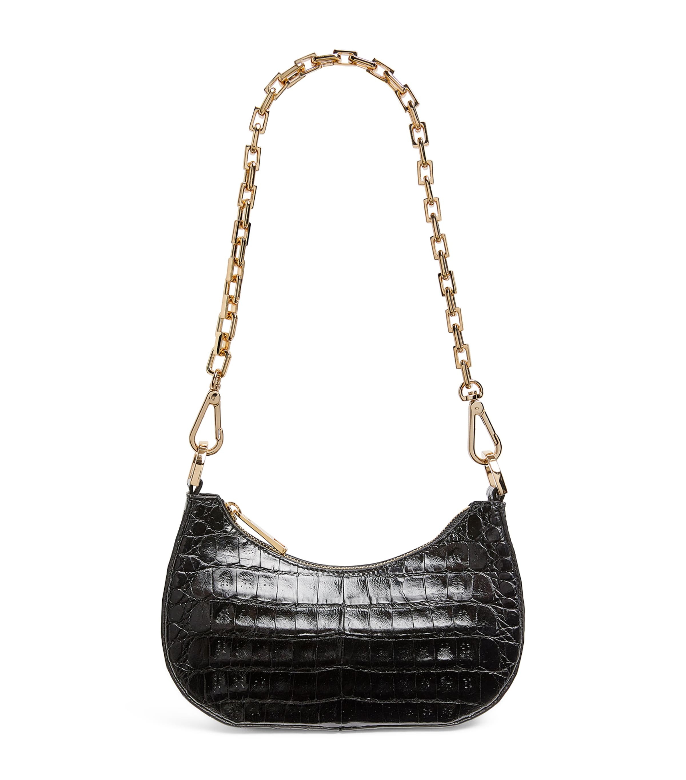 Maria Oliver Small Crocodile Mia Shoulder Bag Black Bk Image 1