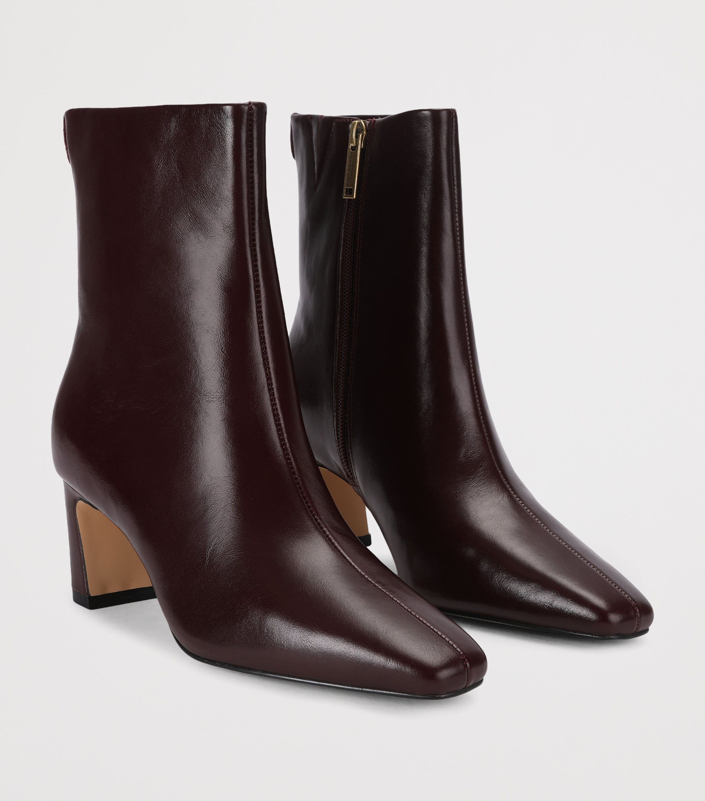 Kurt Geiger London Leather Billy Ankle Boots Wine Image 2