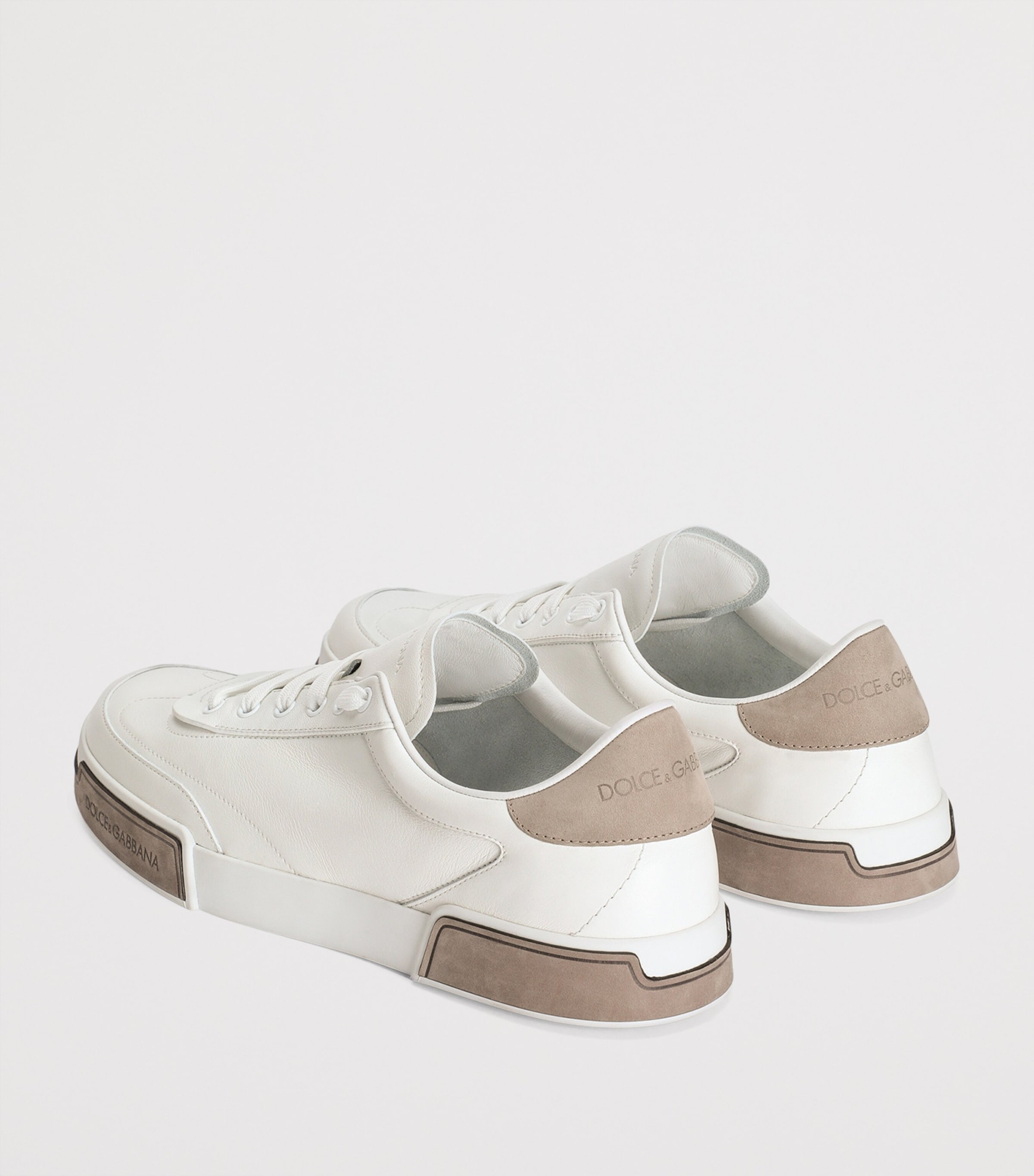 Leather Portofino Sneakers 8S375-WHITE/TAUPE Image 3