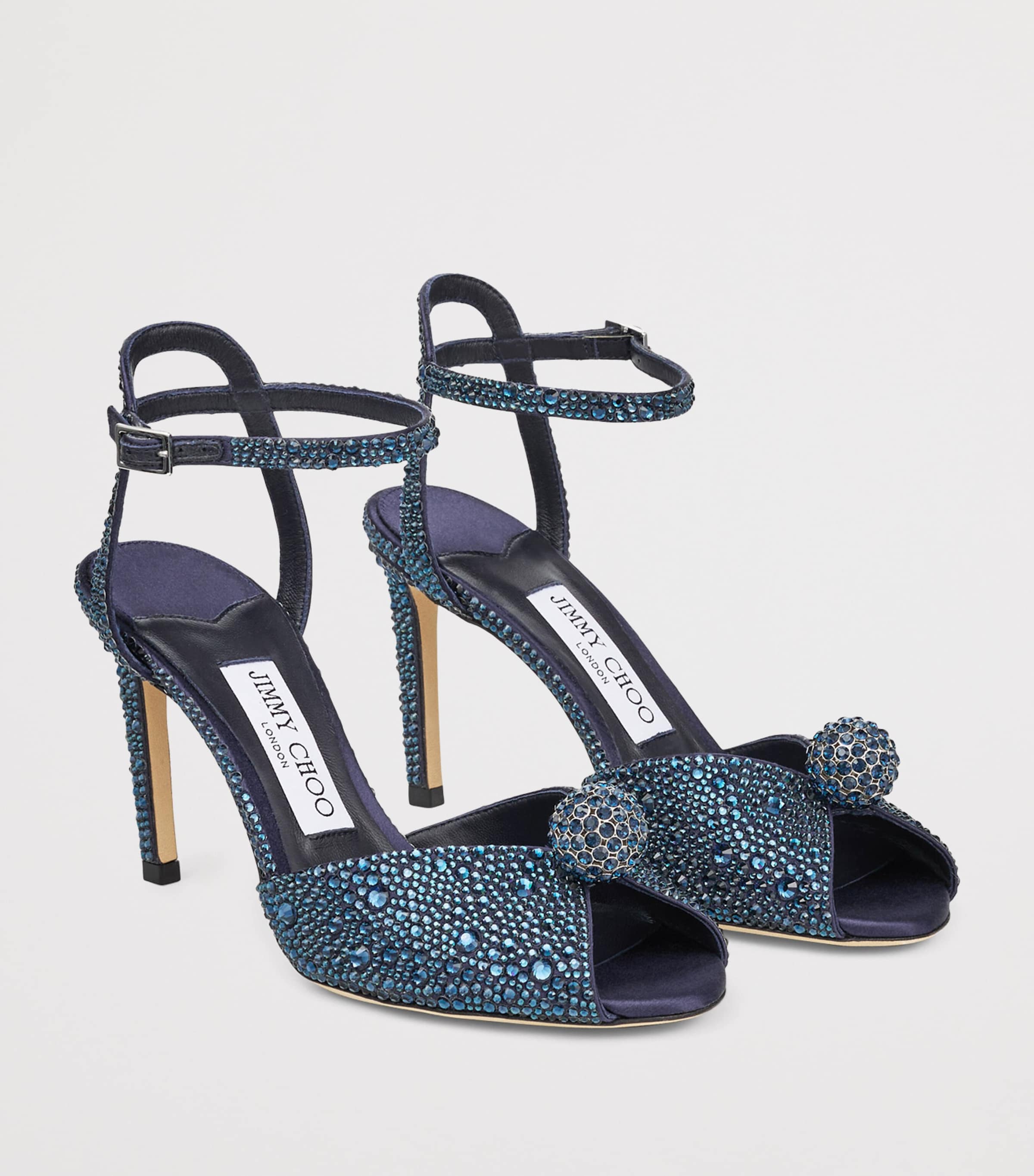 Jimmy Choo Sacora 85 Embellished Heeled Sandals Marine/marine Image 2