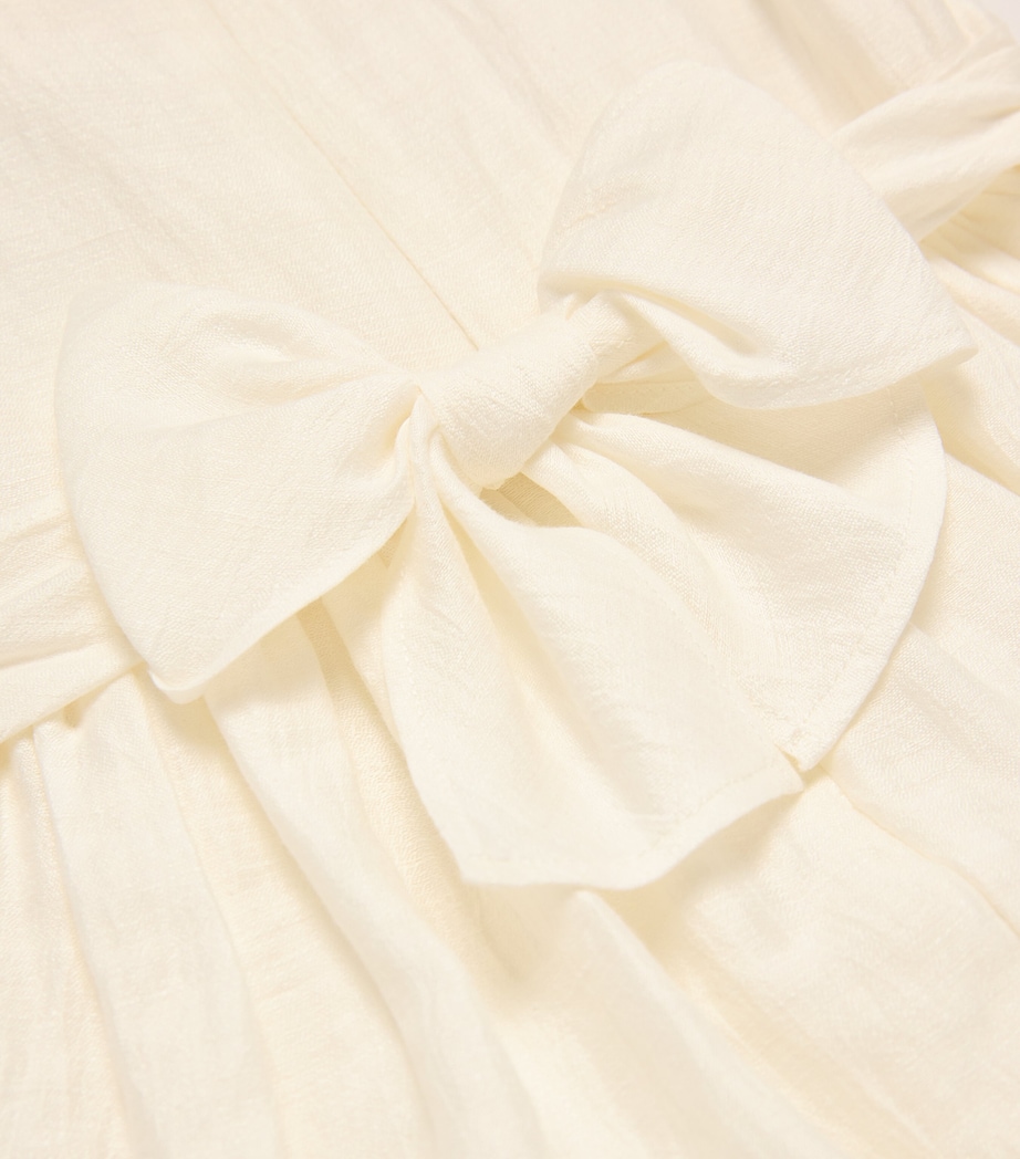 Linen-Blend Belt-Detail Dress (6-36 Months) 1010 MILK/MILK Image 4