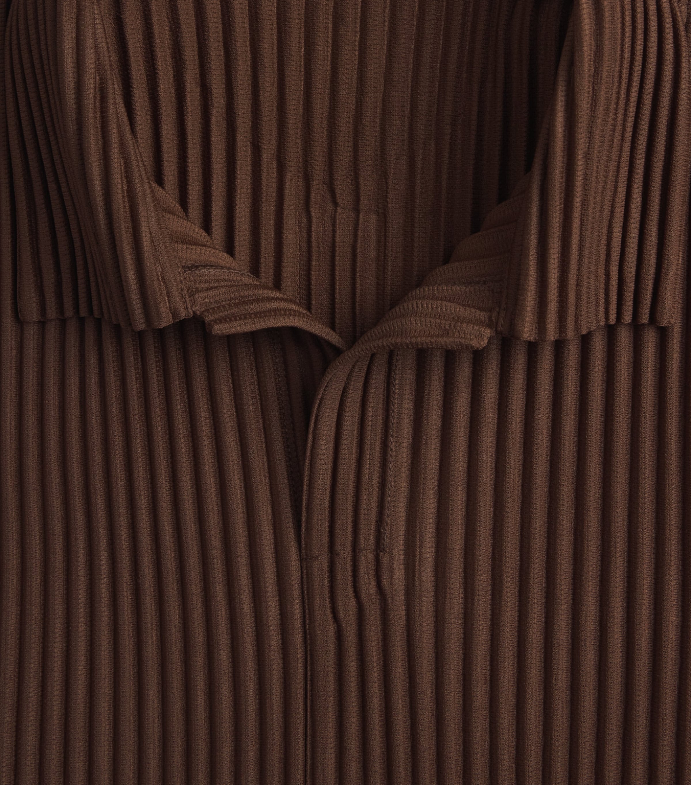 Homme Plissé Issey Miyake Mens Pleated Polo Shirt Anchor Brown Image 6