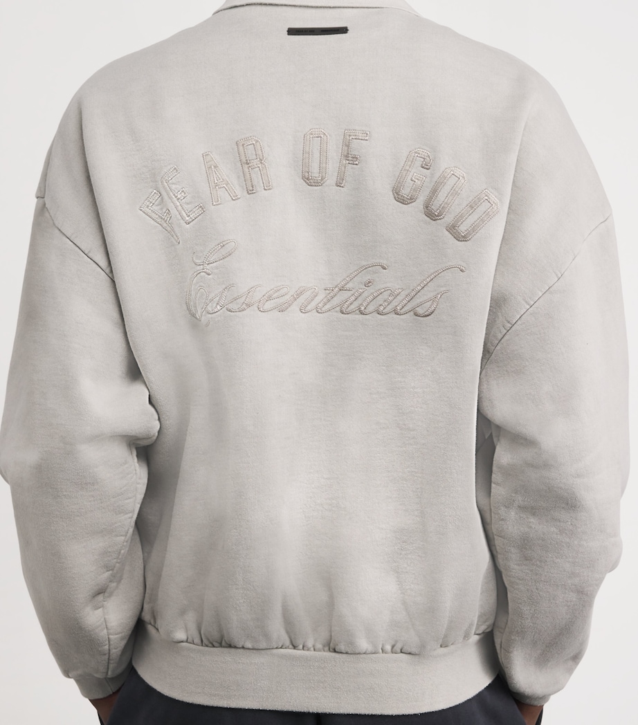 Cotton Script Polo Sweatshirt SMOKE GREY Image 6