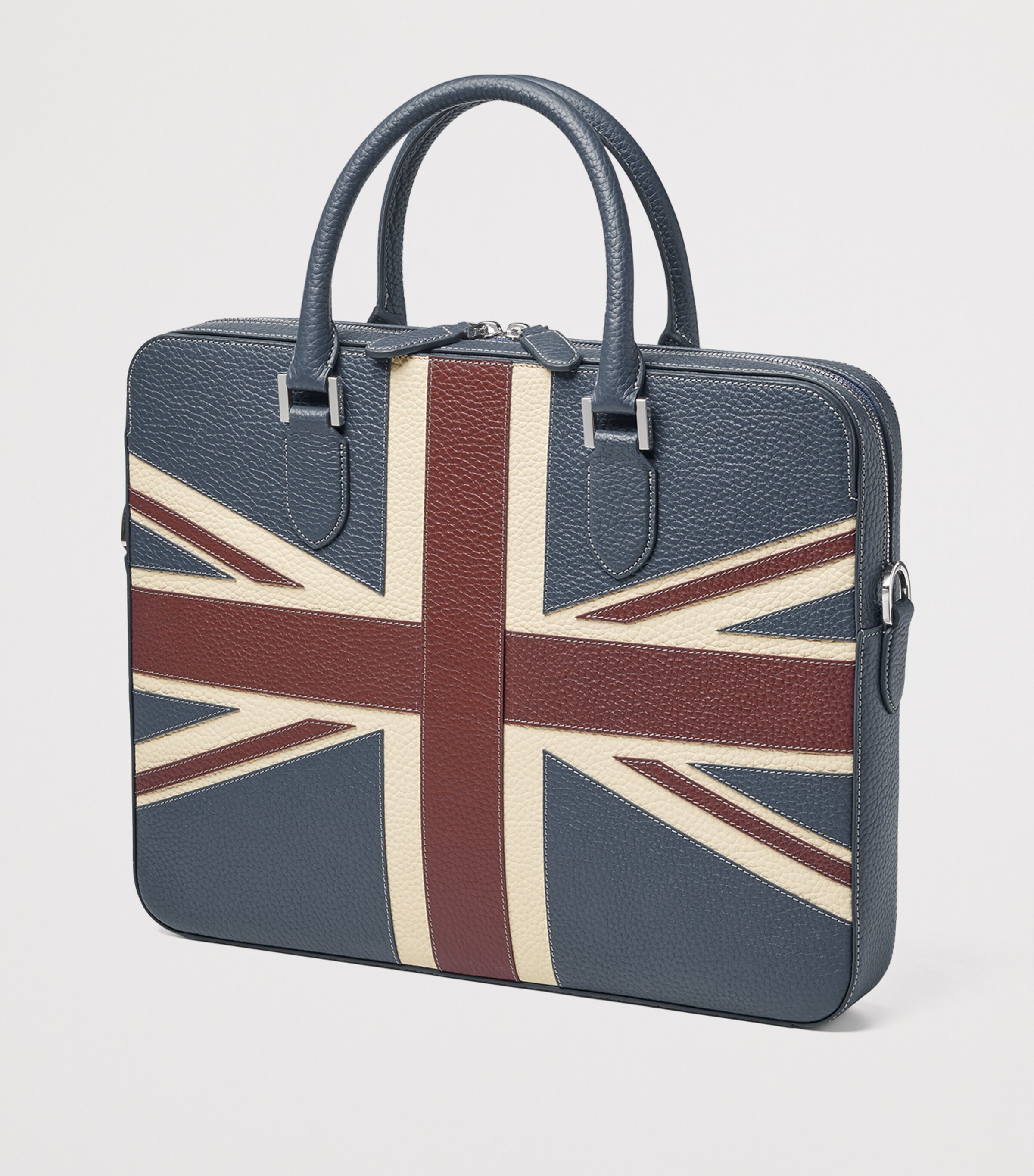 Aspinal Of London Leather Union Jack Briefcase Brit Image 4