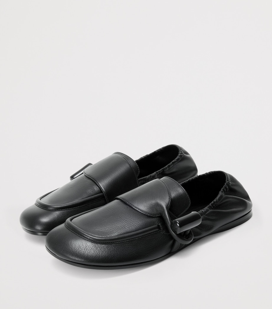 Leather Toggle Loafers BLACK Image 2