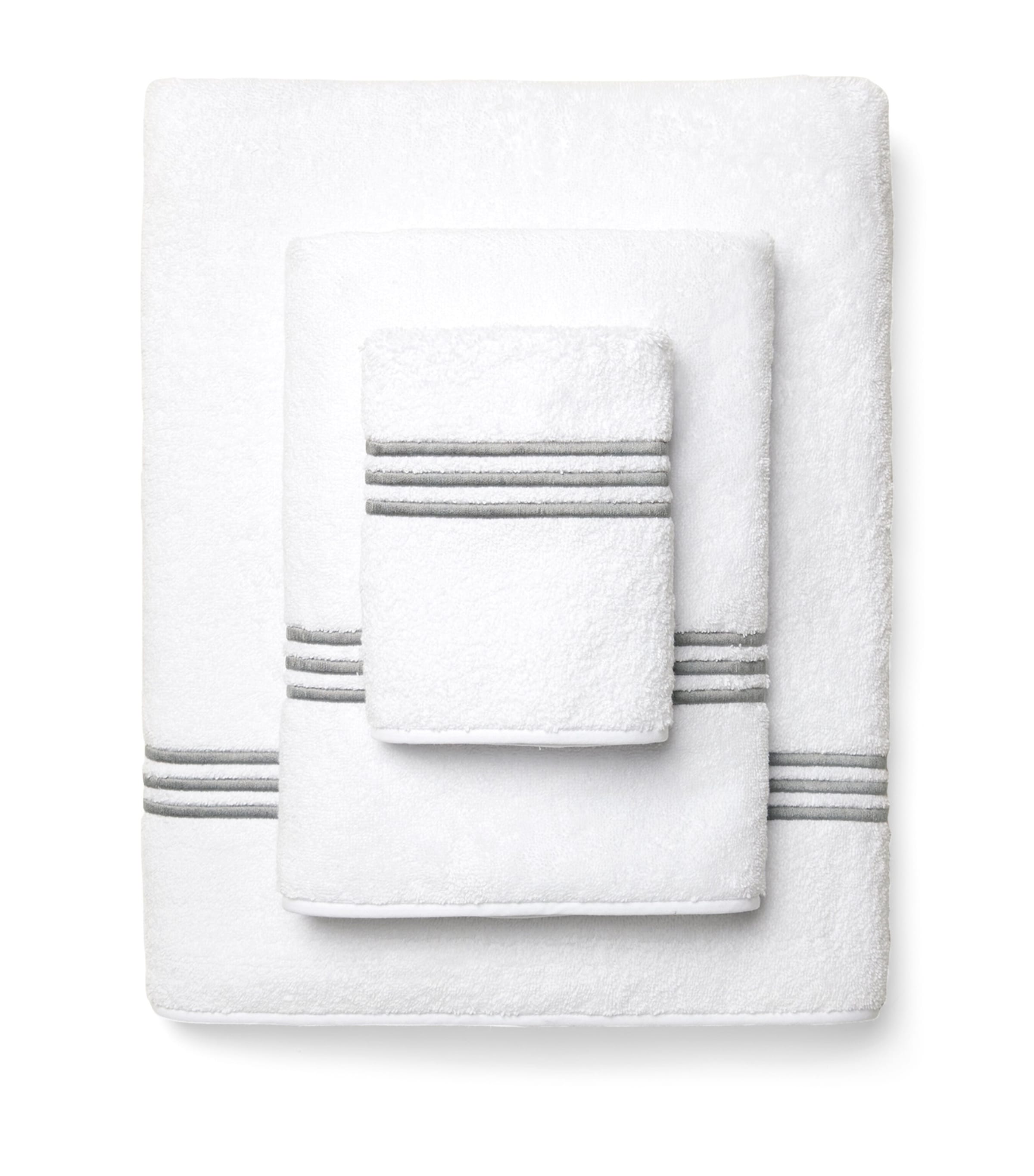 Pratesi Tre Righe Bath Towel (75cm x 150cm) Wht/charcoal Image 3