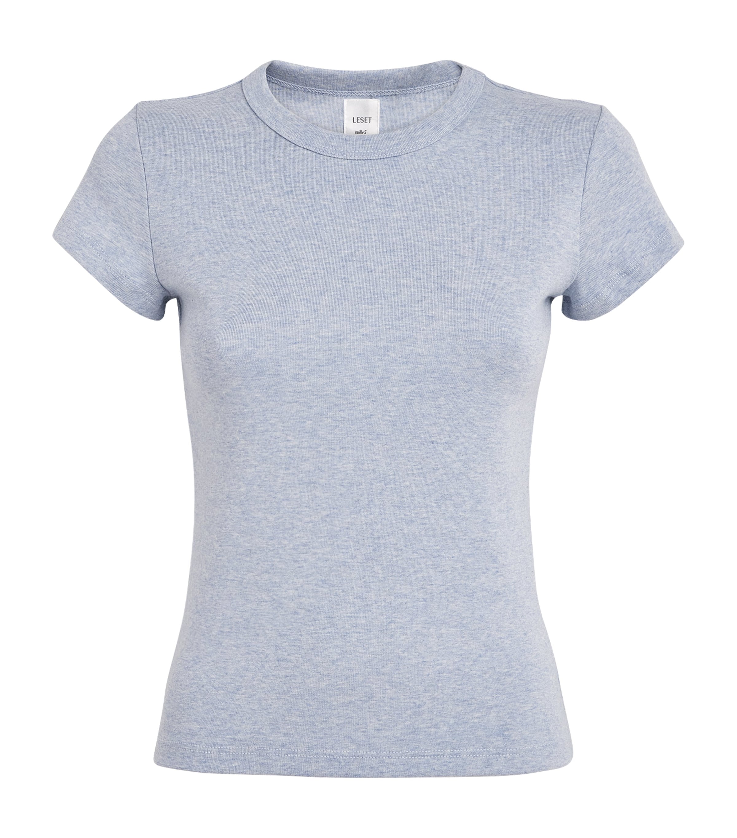 LESET Womens Cotton Nando Slim T-Shirt Ciel Melange Image 1