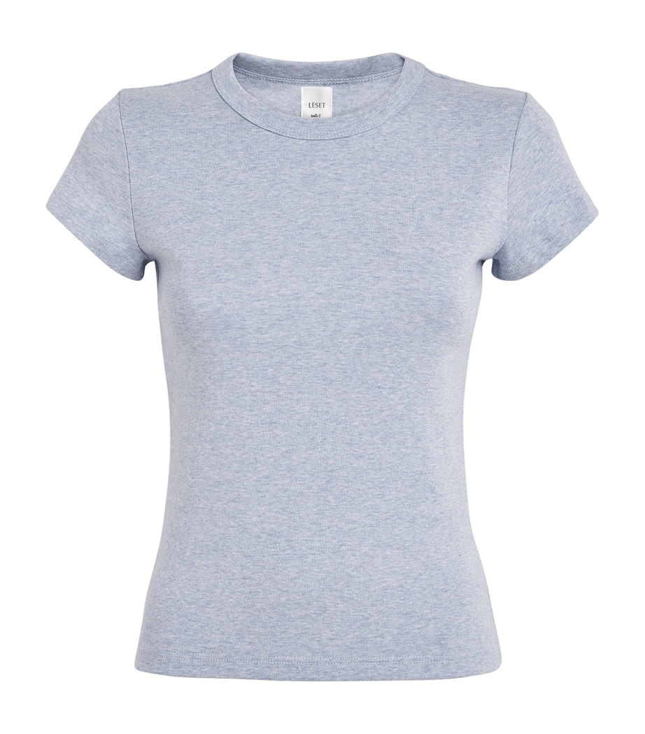 LESET Womens Cotton Nando Slim T-Shirt Ciel Melange Image 1