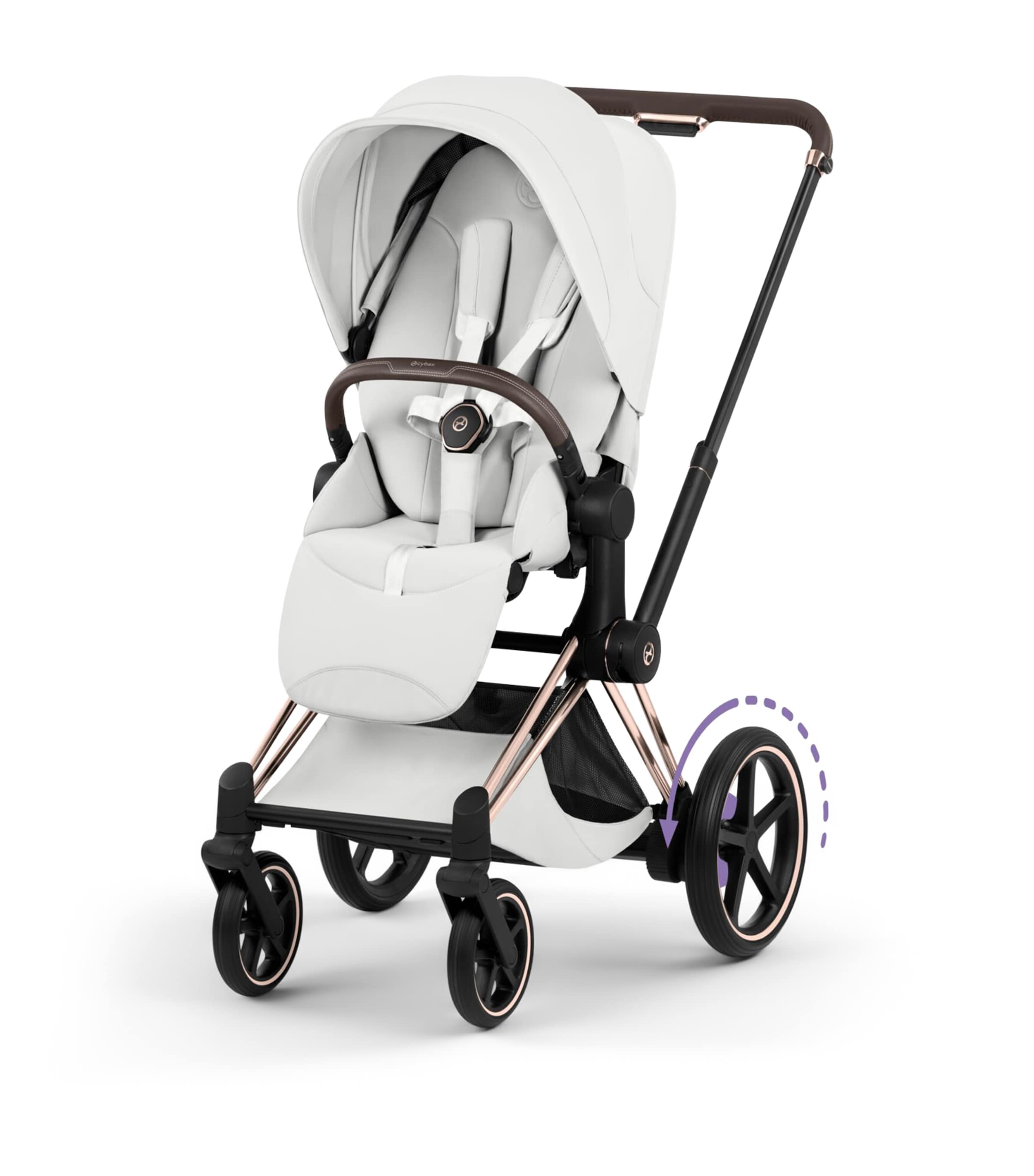 Cybex e-PRIAM Pushchair Frame - Platinum Style Collection Rosegold Image 12