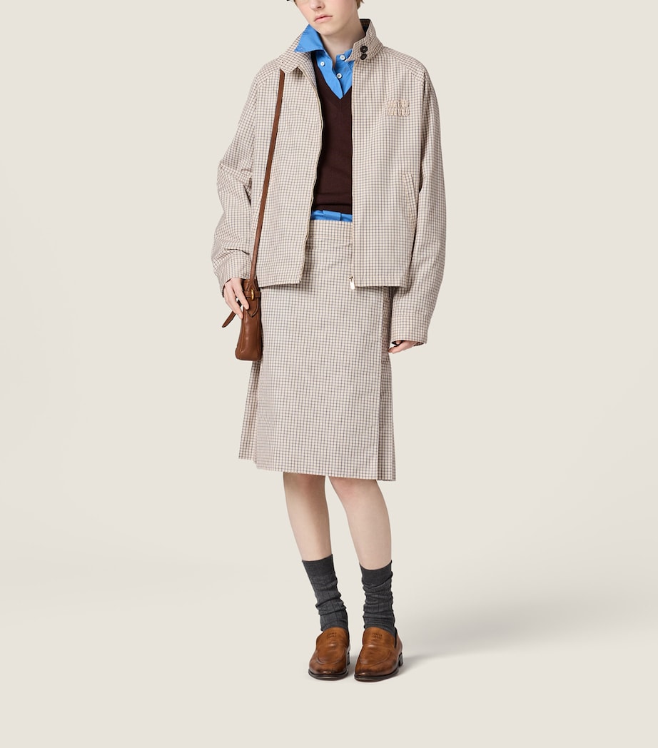 Miu Miu Womens Check Blouson Jacket Image 2