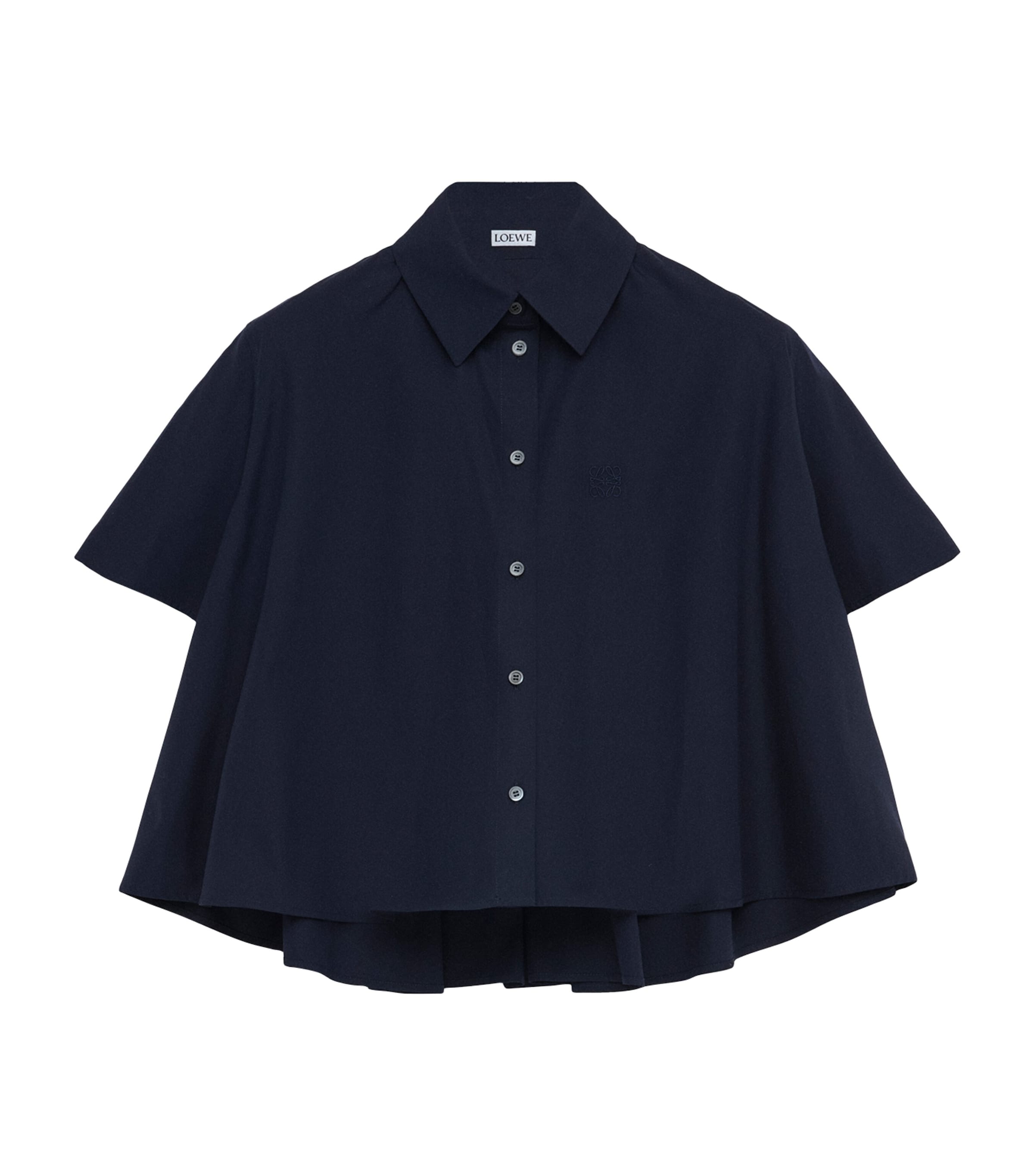 Short-Sleeve Trapeze Shirt NAVY BLUE Image 1