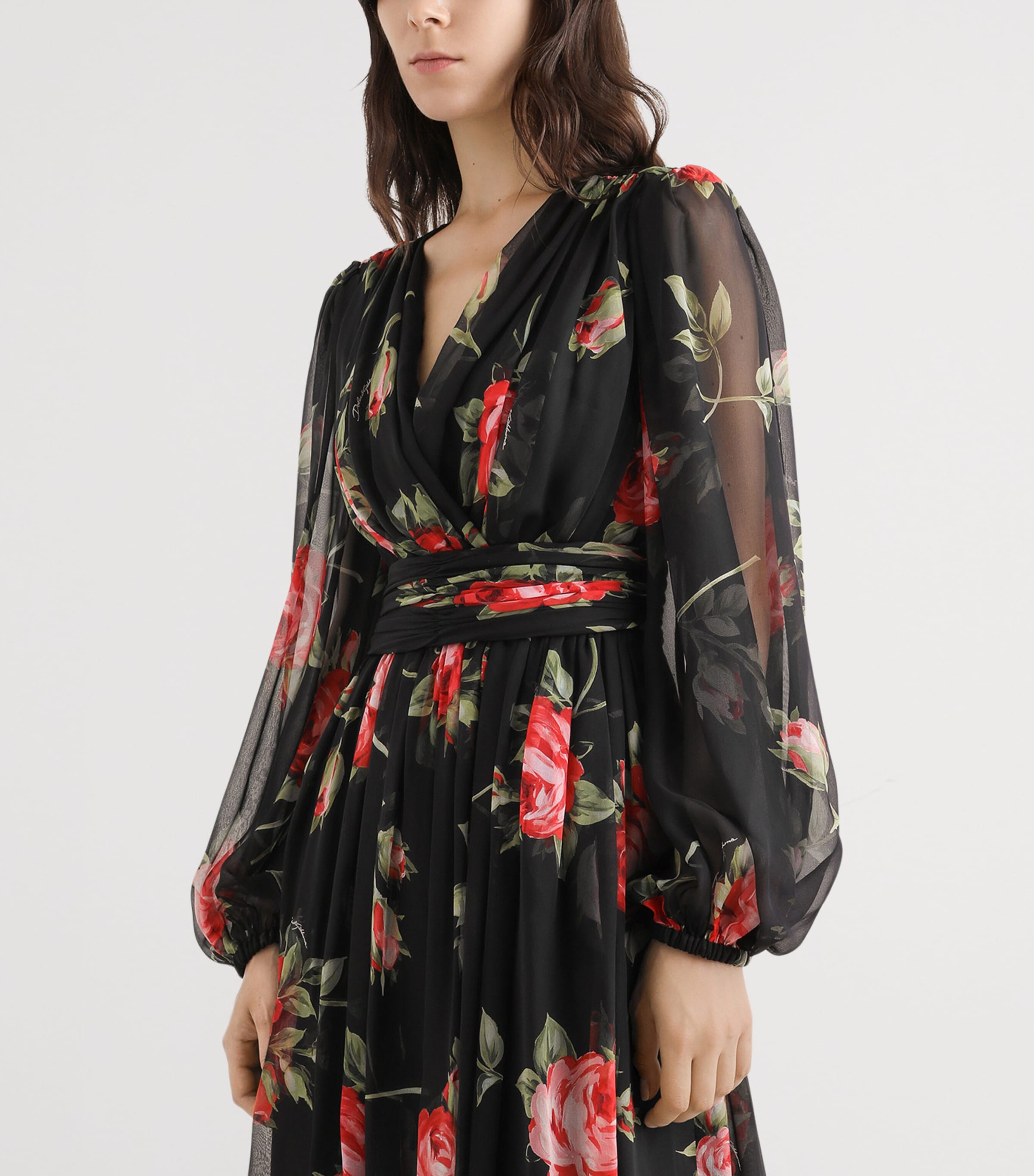 Dolce&Gabbana Womens Silk Floral Maxi Dress Bouq Image 3