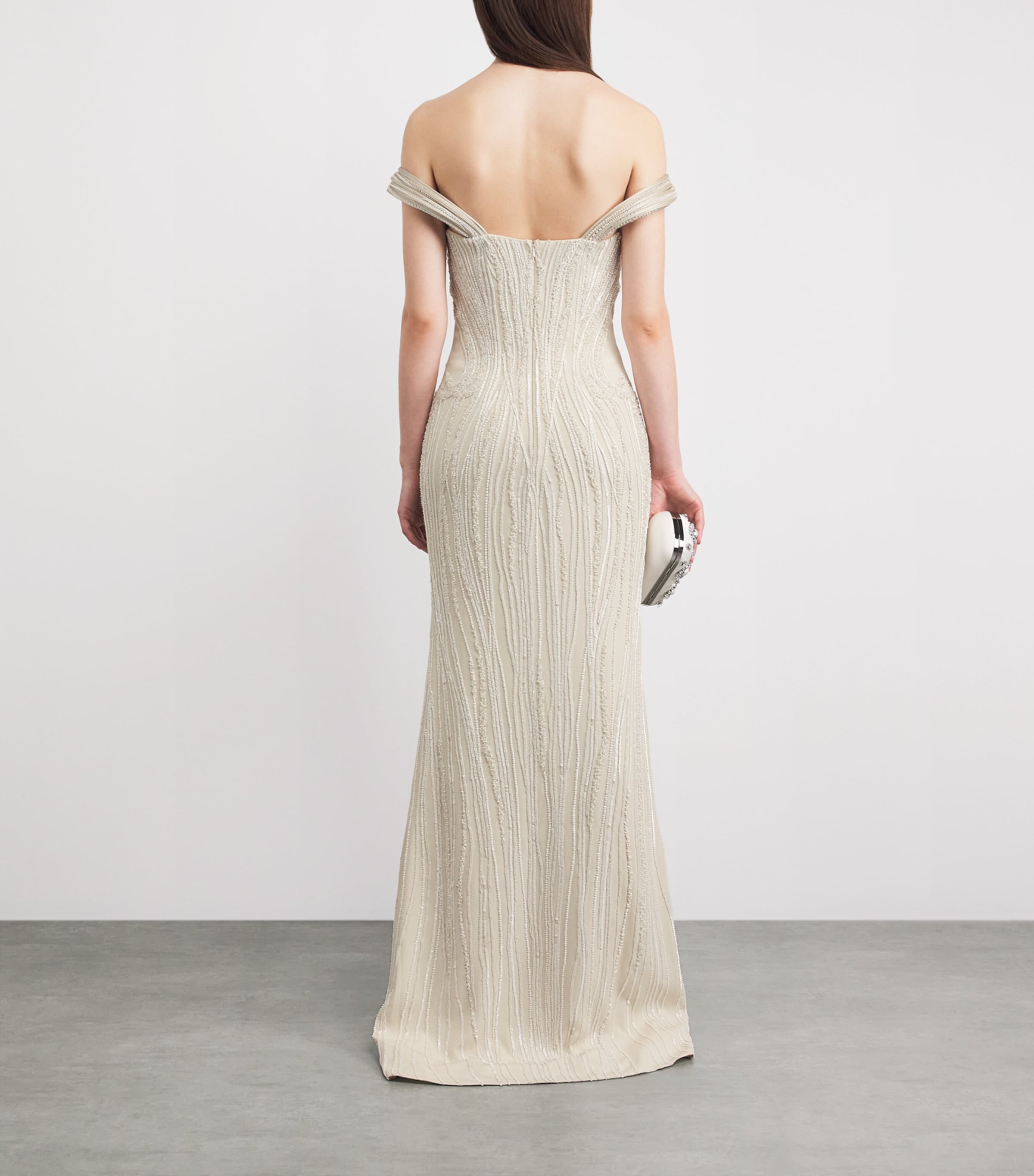 Gaurav Gupta Womens Embellished Sculpted Starlight Gown Pearl Image 4