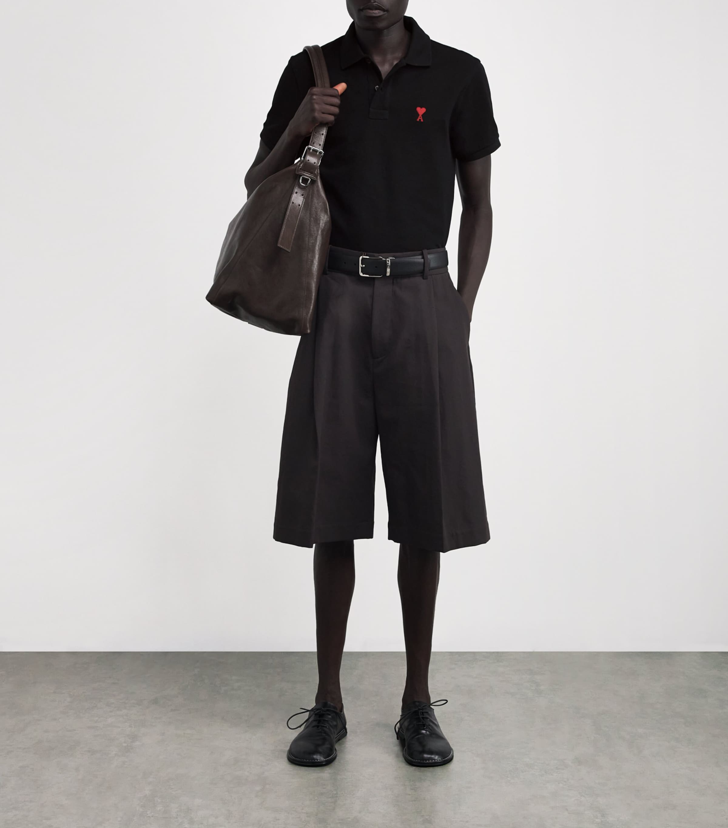 Organic Cotton Ami de Coeur Polo Shirt 001 NOIR Image 2