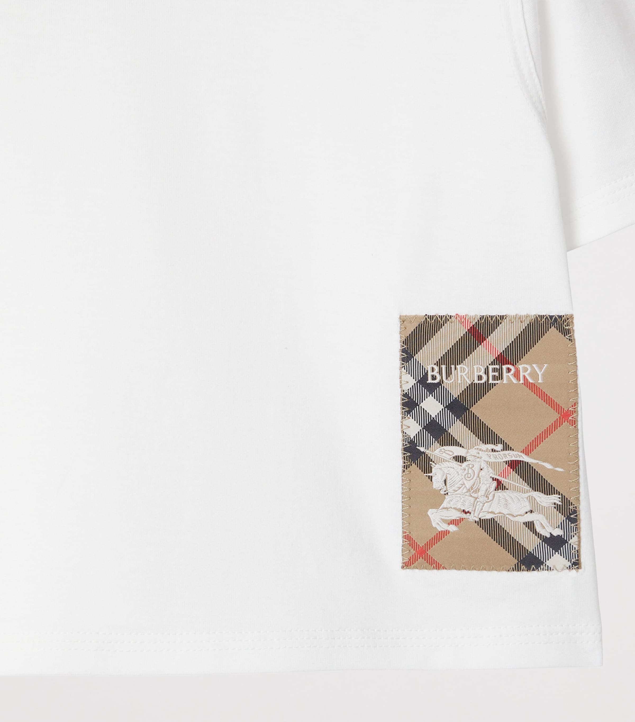 Cotton Check-Patch T-Shirt (6-24 Months) WHITE Image 5