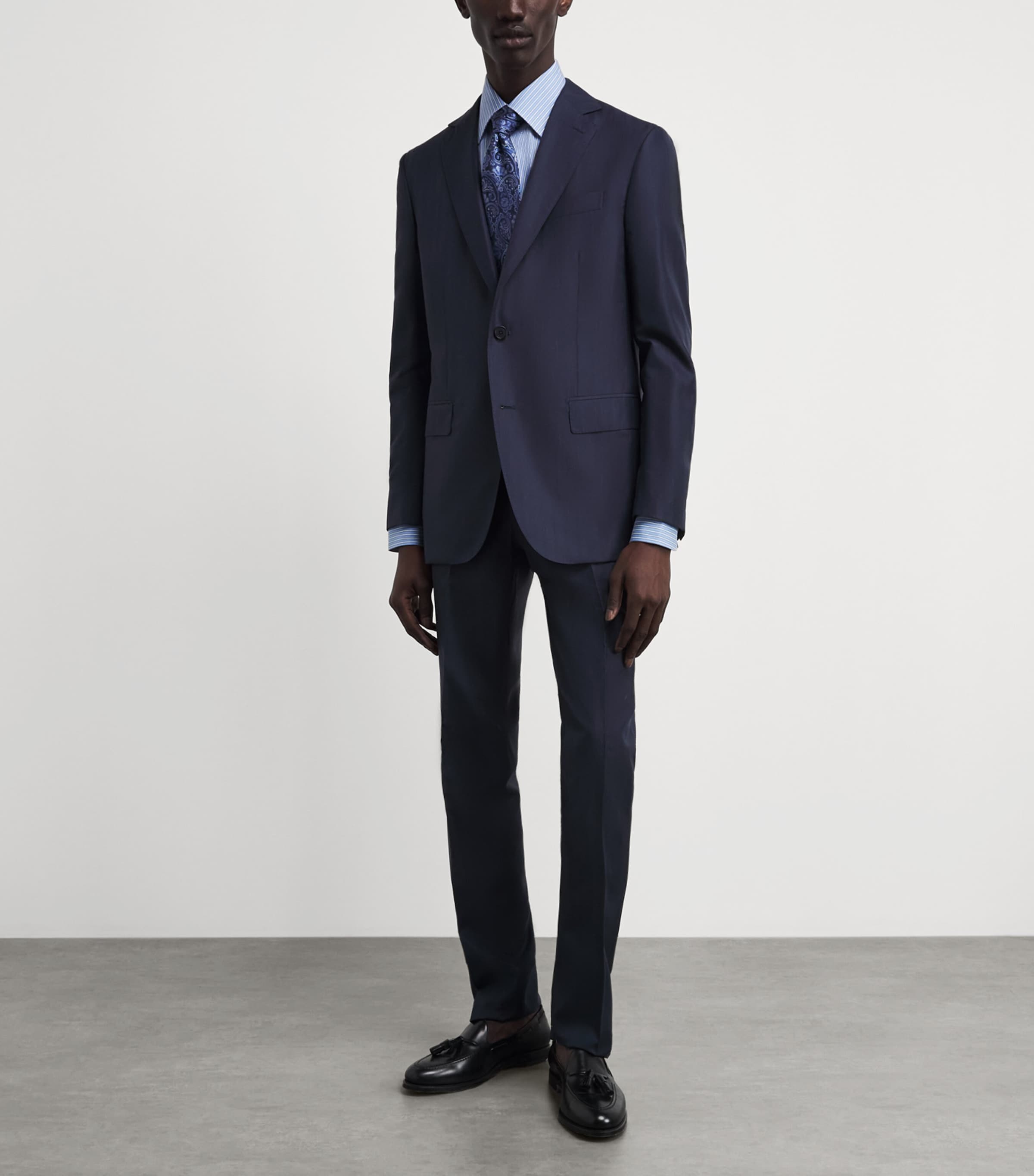 Brioni Mens Sea Island Cotton Stripe Shirt Image 2