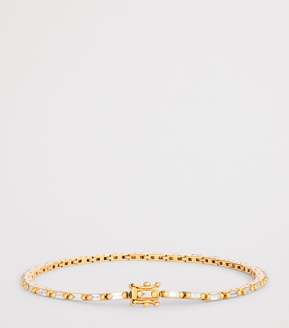 Yellow Gold and Diamond Bold Linear Tennis Bracelet 18K YG/WD Image 3