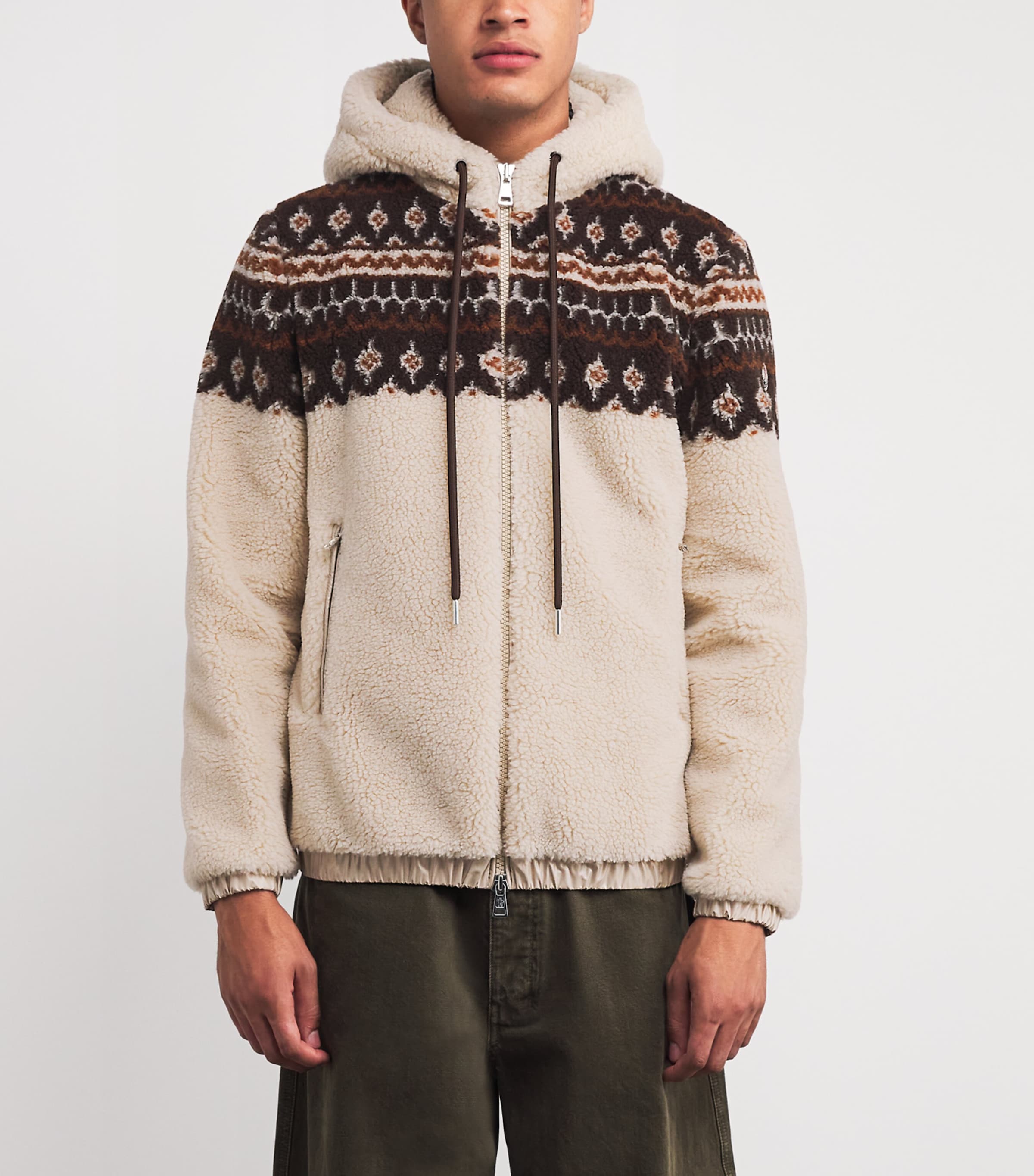 Wool-Blend Geometric Jacquard Hoodie P22 Image 3