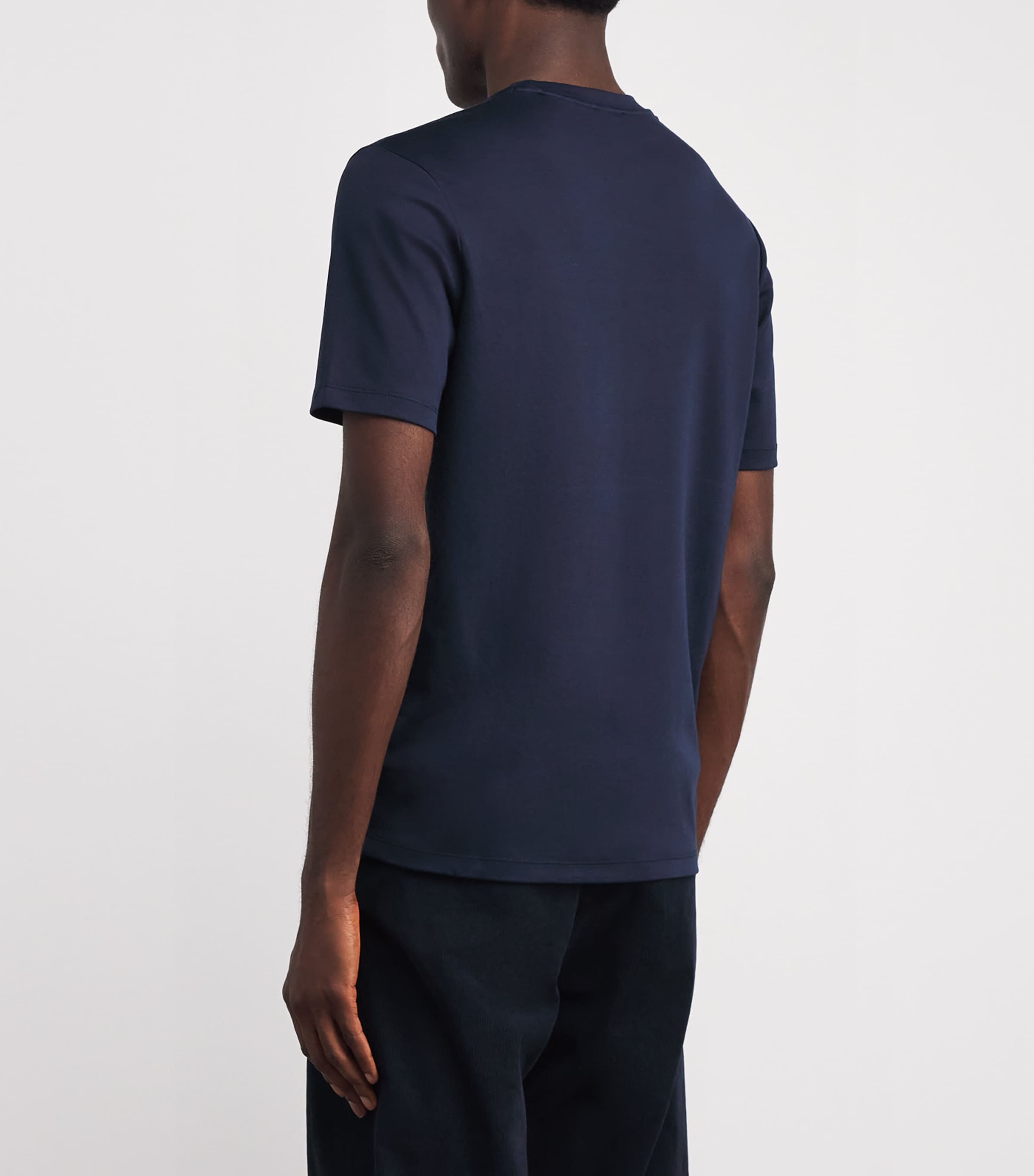 Supima Cotton Embroidered Fin T-Shirt 013 BLUE Image 4