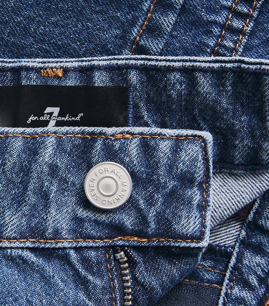 7 For All Mankind Womens Denim Layered Mini Skirt Shadow Image 6