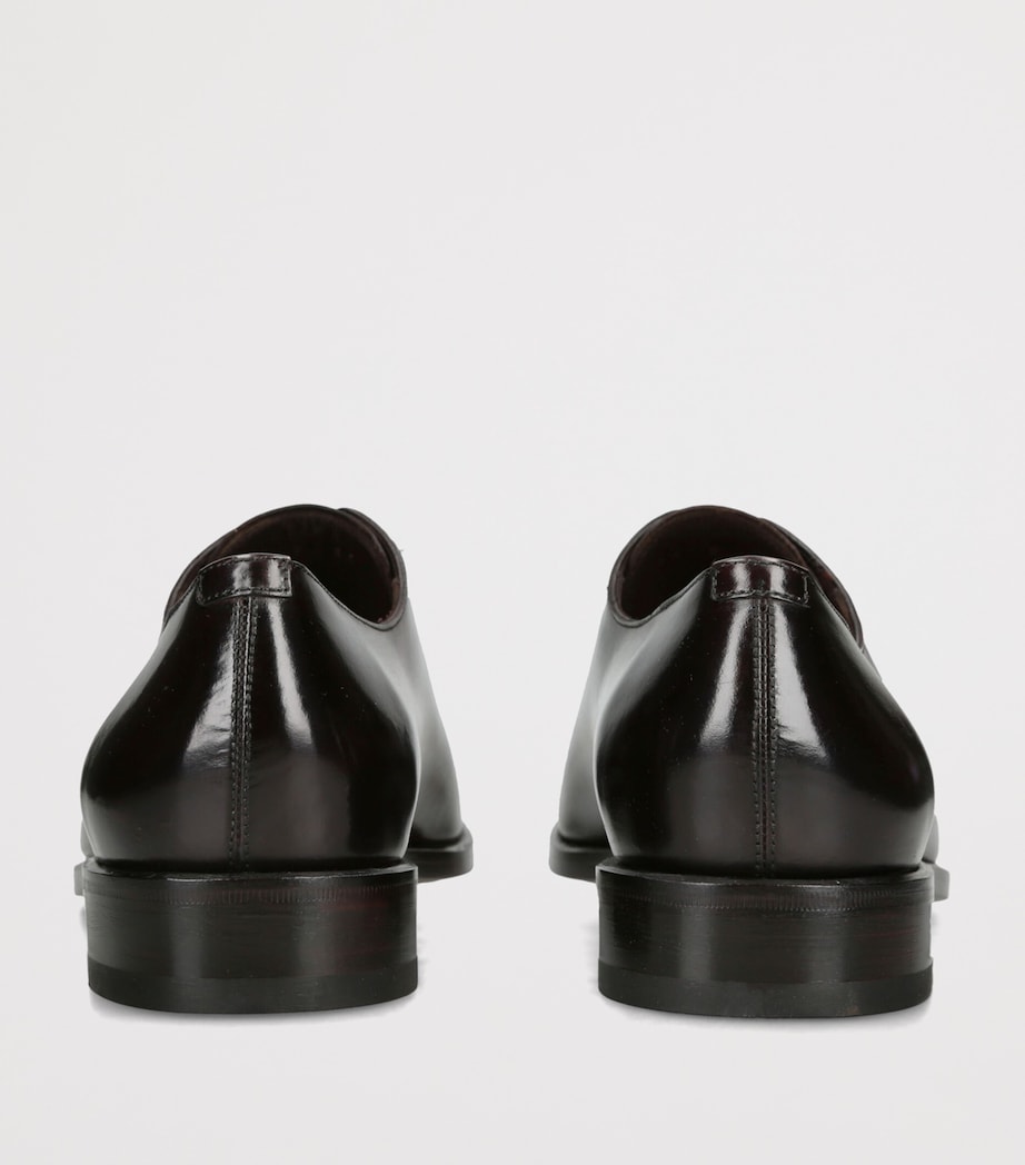 Salvatore Ferragamo Leather Oxford Shoes Dark Brown Image 4