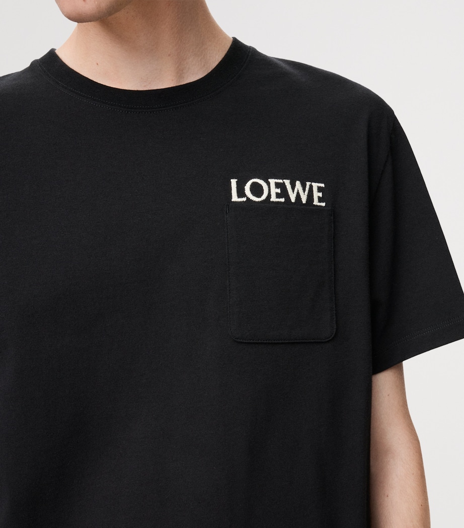 Cotton Pocket Logo T-Shirt BLACK Image 5