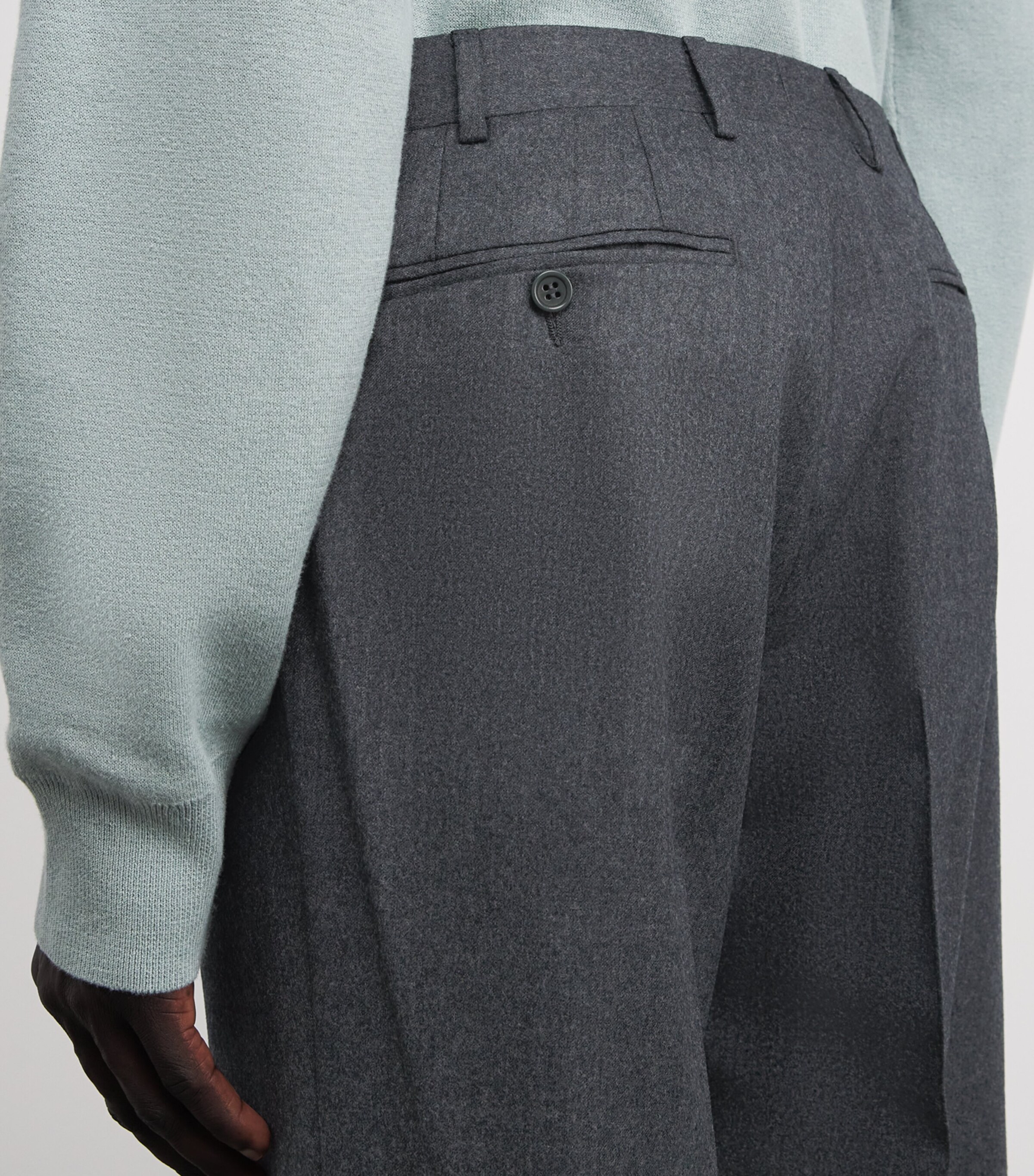 Canali Mens Wool Chinos Image 6