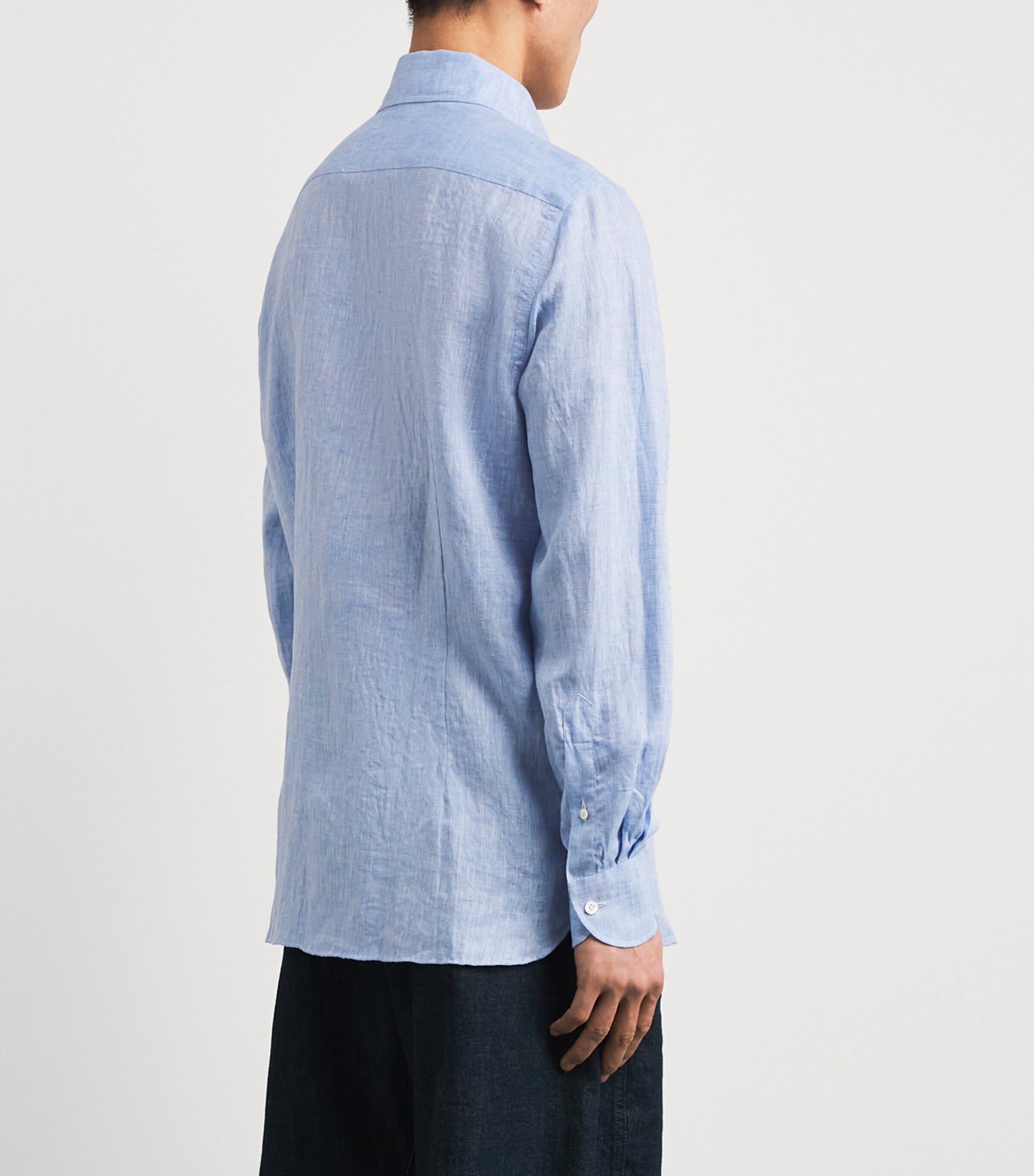 100HANDS Mens Linen Shirt Light Blue Image 5
