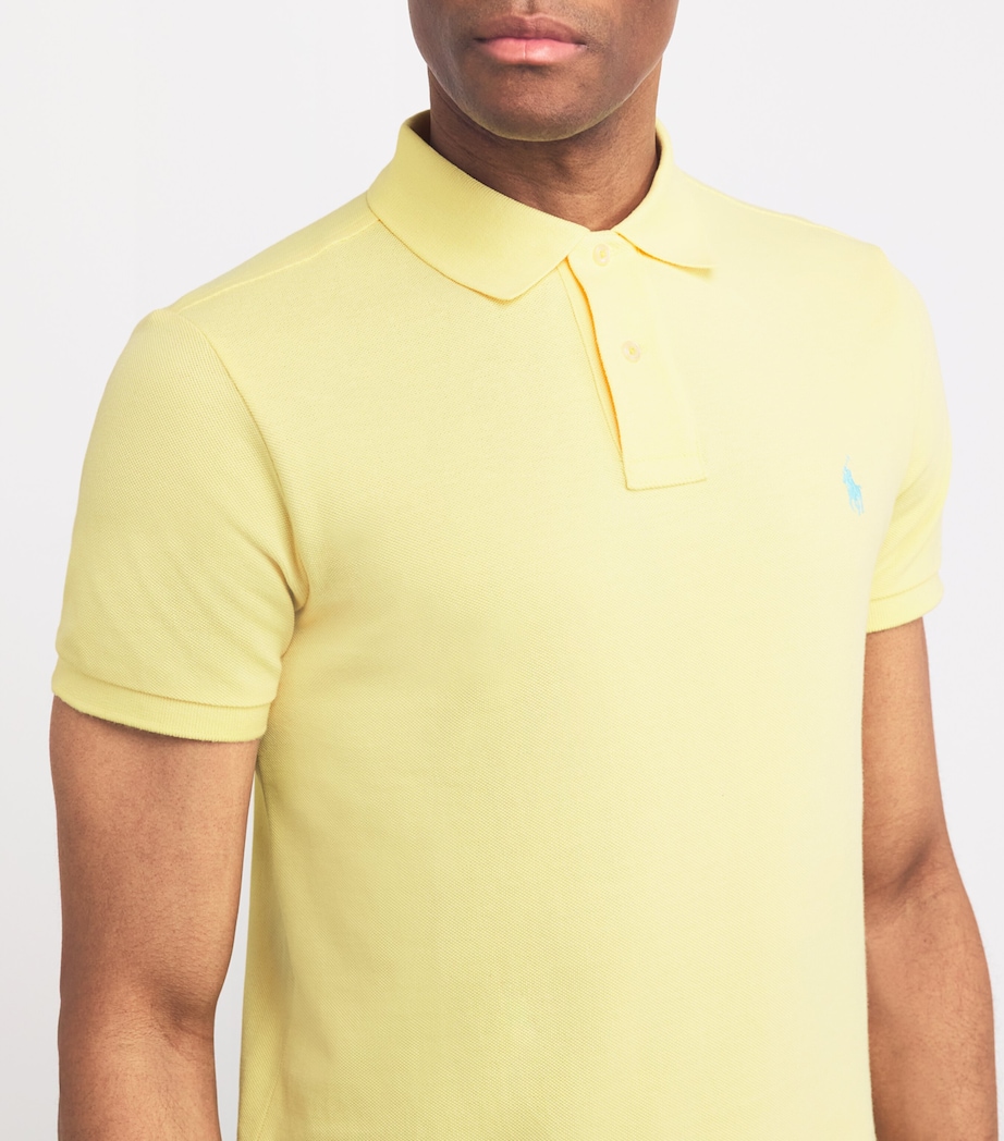 Cotton Mesh Slim-Fit Polo Shirt YELLOW Image 11