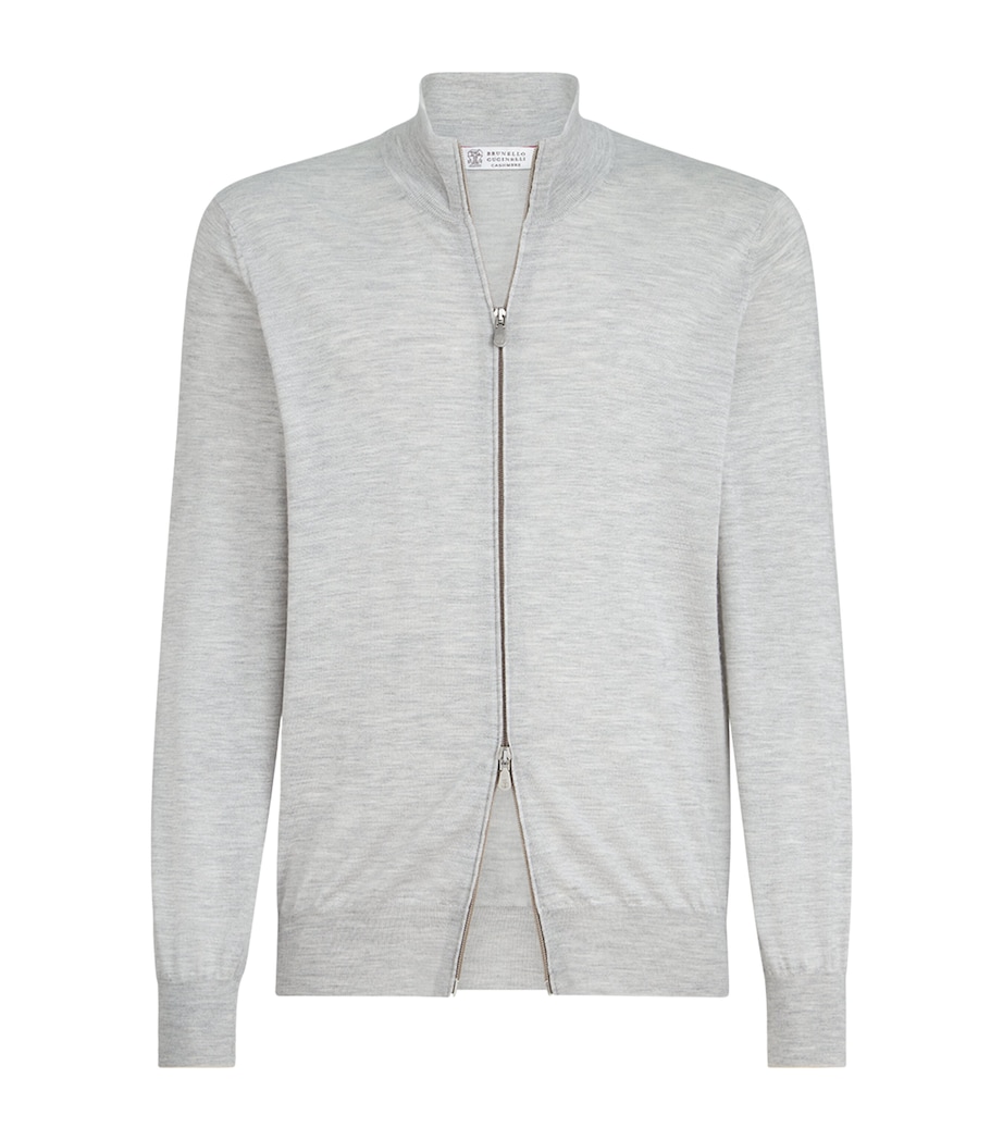 Brunello Cucinelli Mens Cashmere-Silk Cardigan Image 1