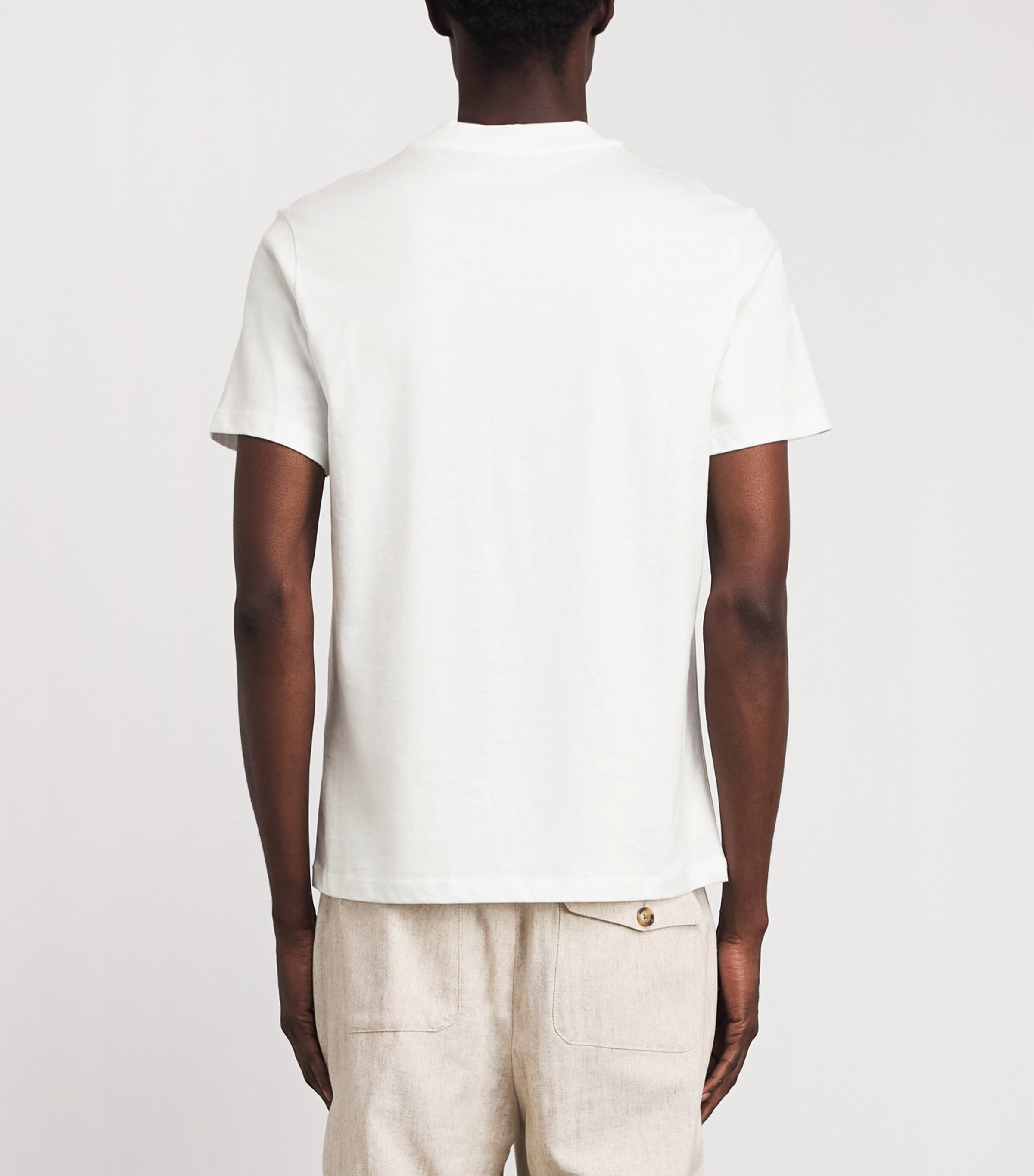 Sandro Paris Mens Cotton Logo-Patch T-Shirt White Image 5