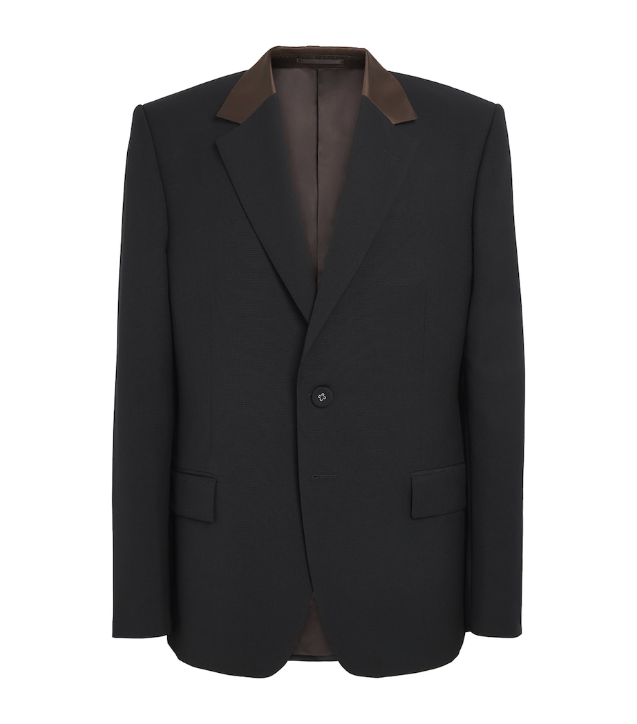Wales Bonner Mens Virgin Wool Alto Blazer Black / Brown Image 1