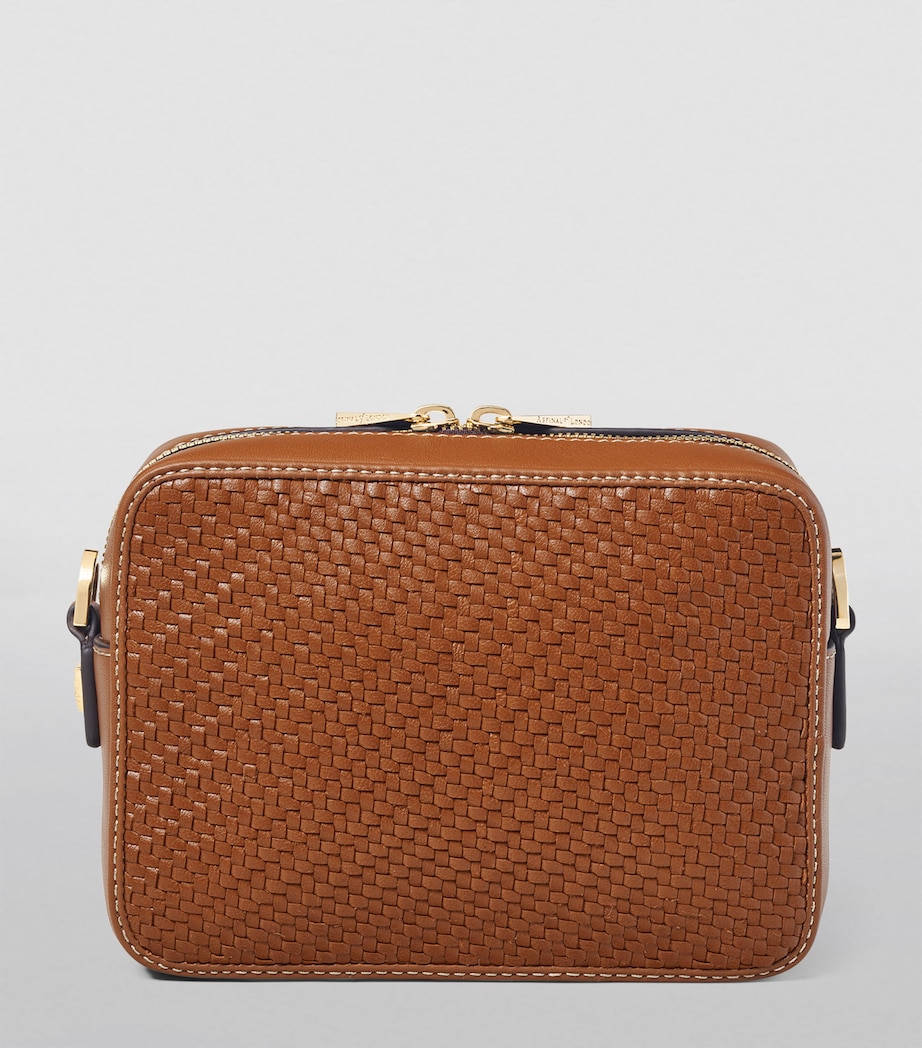 Leather Woven Camera Bag TAN Image 3
