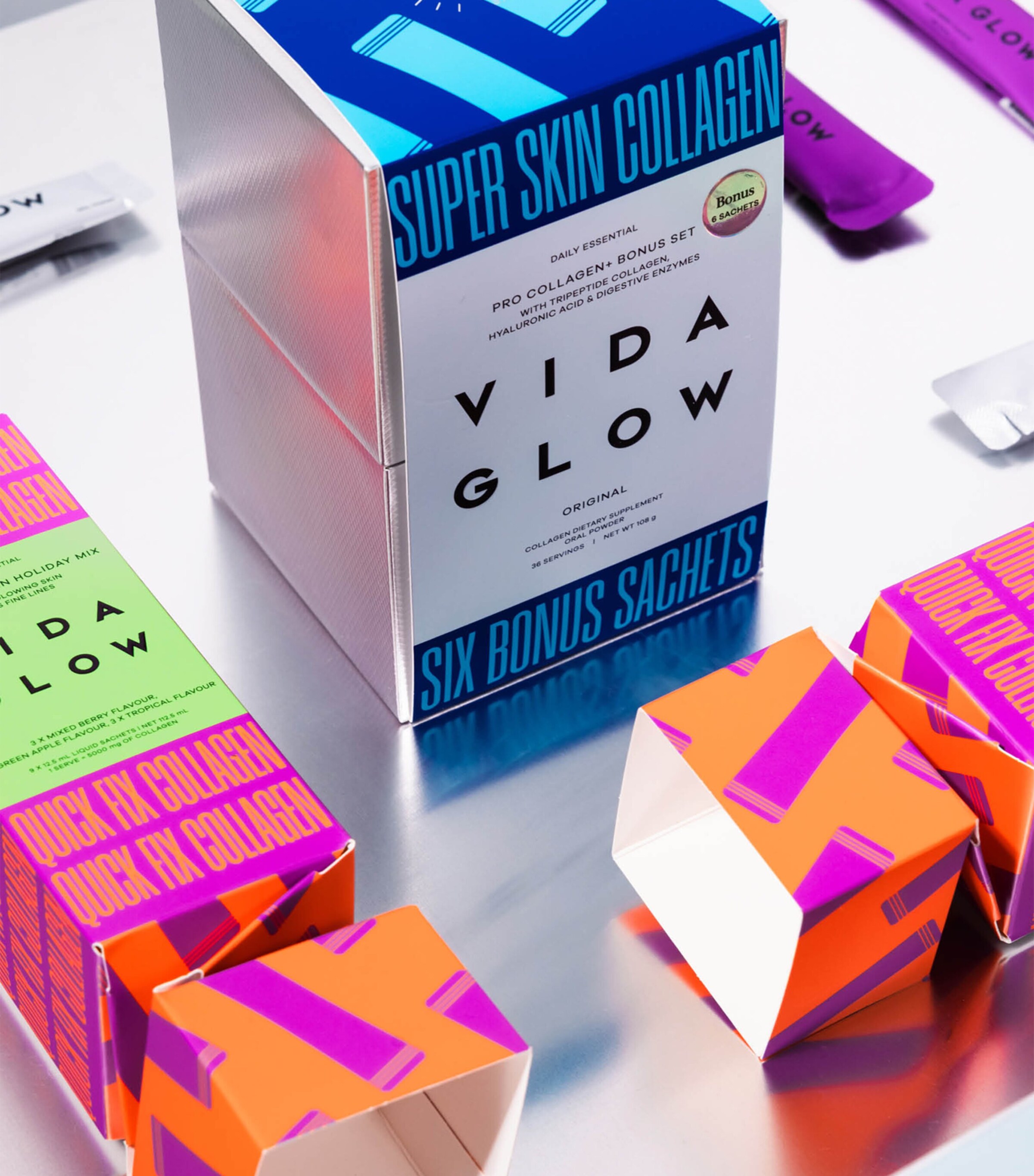 Vida Glow Super Skin Collagen Pro Collagen+ Bonus Set (36 x 3g) Image 4