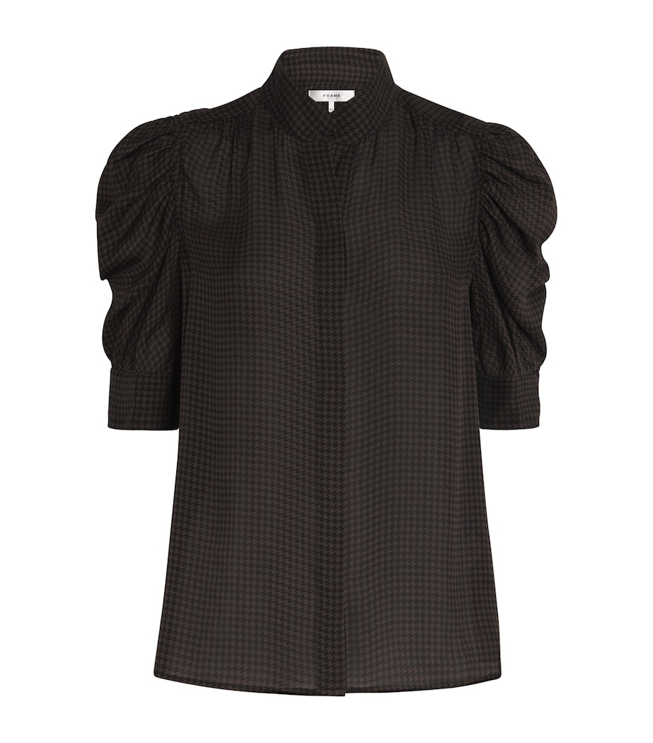 Silk Houndstooth Gillian Top AMERICANO MULTI Image 1