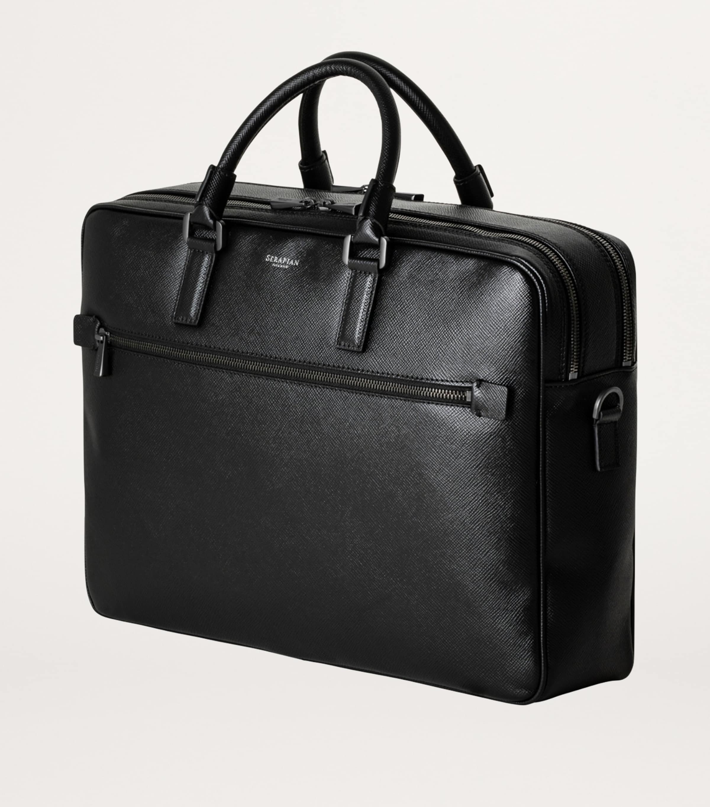 Leather Double Evolution Briefcase BLACK ECLIPSE Image 2