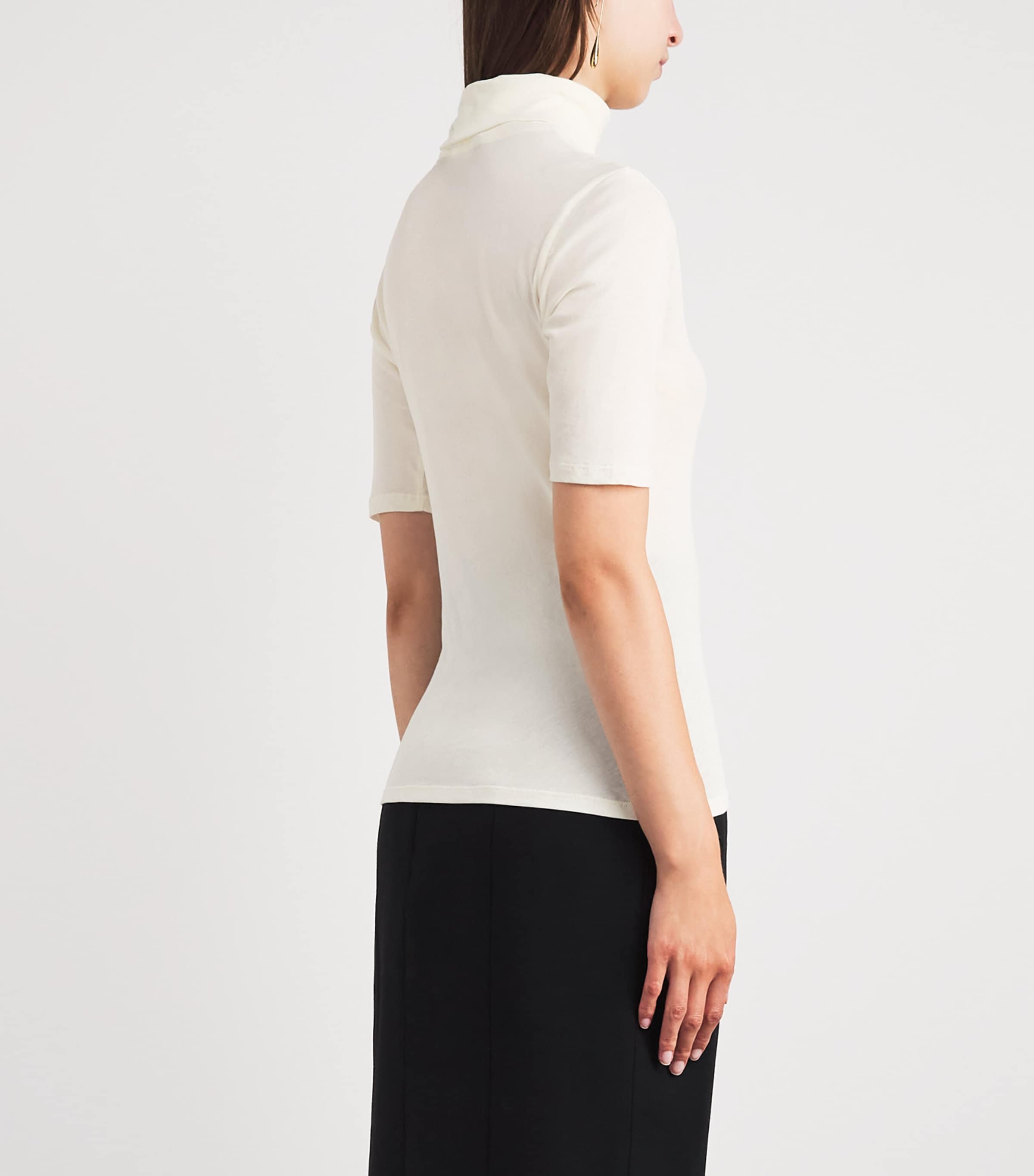 CAMILLA AND MARC Womens Cotton Jersey Dakota Rollneck Top Mcrm Cream Image 5