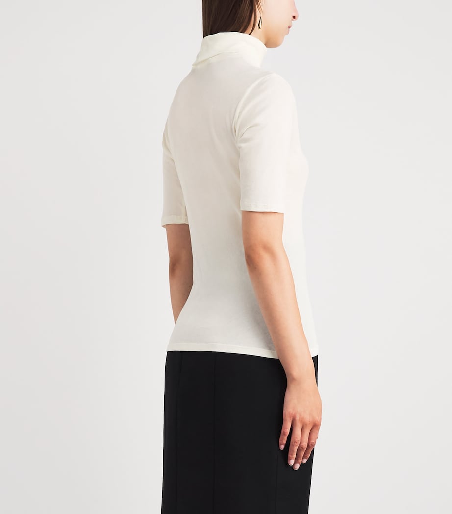 CAMILLA AND MARC Womens Cotton Jersey Dakota Rollneck Top Mcrm Cream Image 5