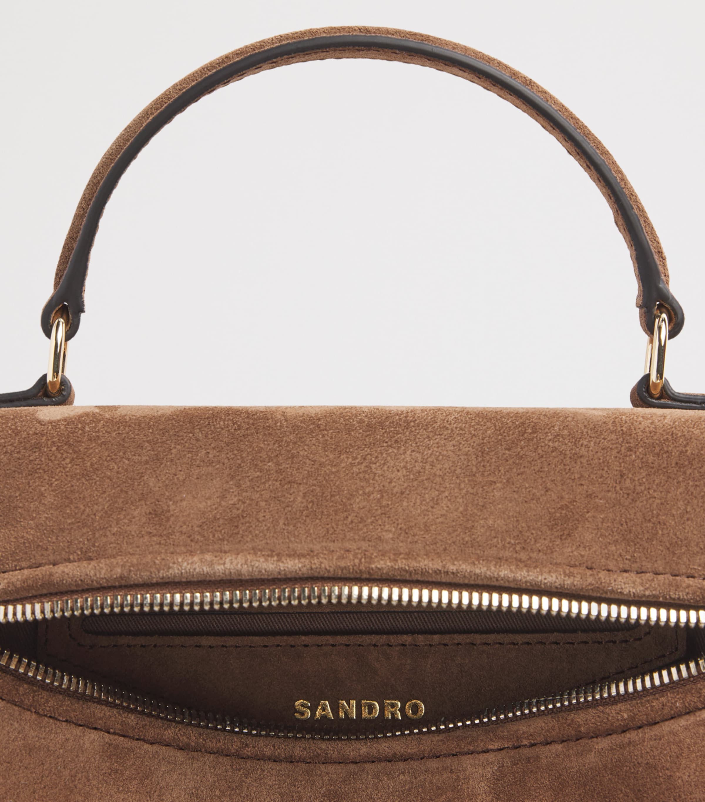 Sandro Paris Suede Tangolino Vanity Bag Brown Image 5