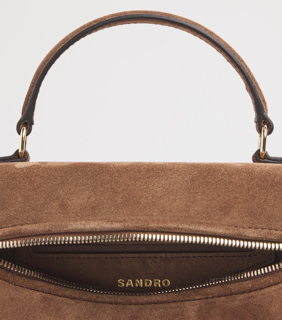 Sandro Paris Suede Tangolino Vanity Bag Brown Image 5
