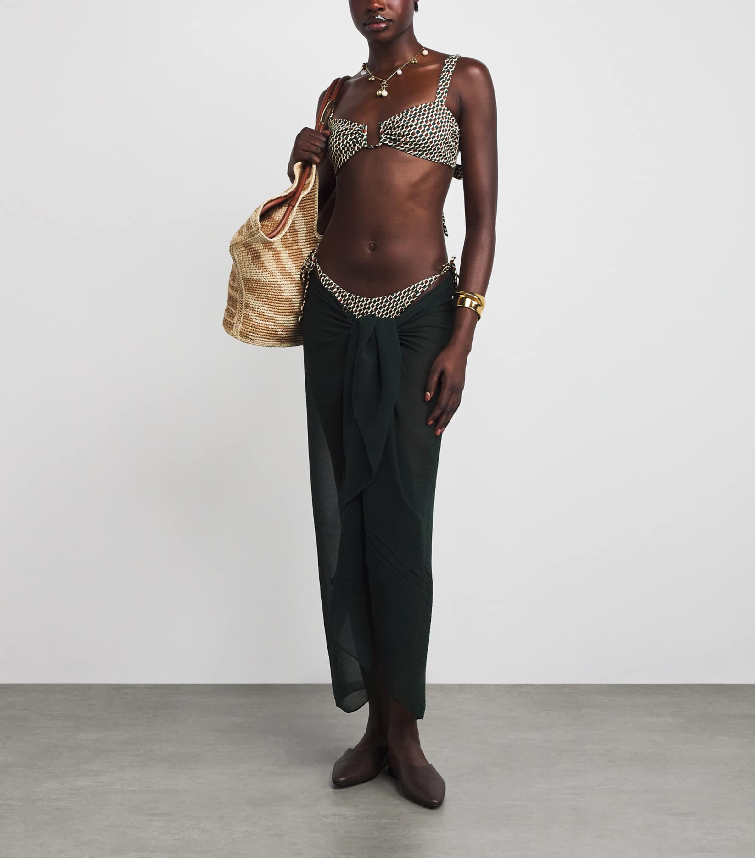 Side-Tie Catania Bikini Bottoms IVY GREEN GEO PRINT Image 2