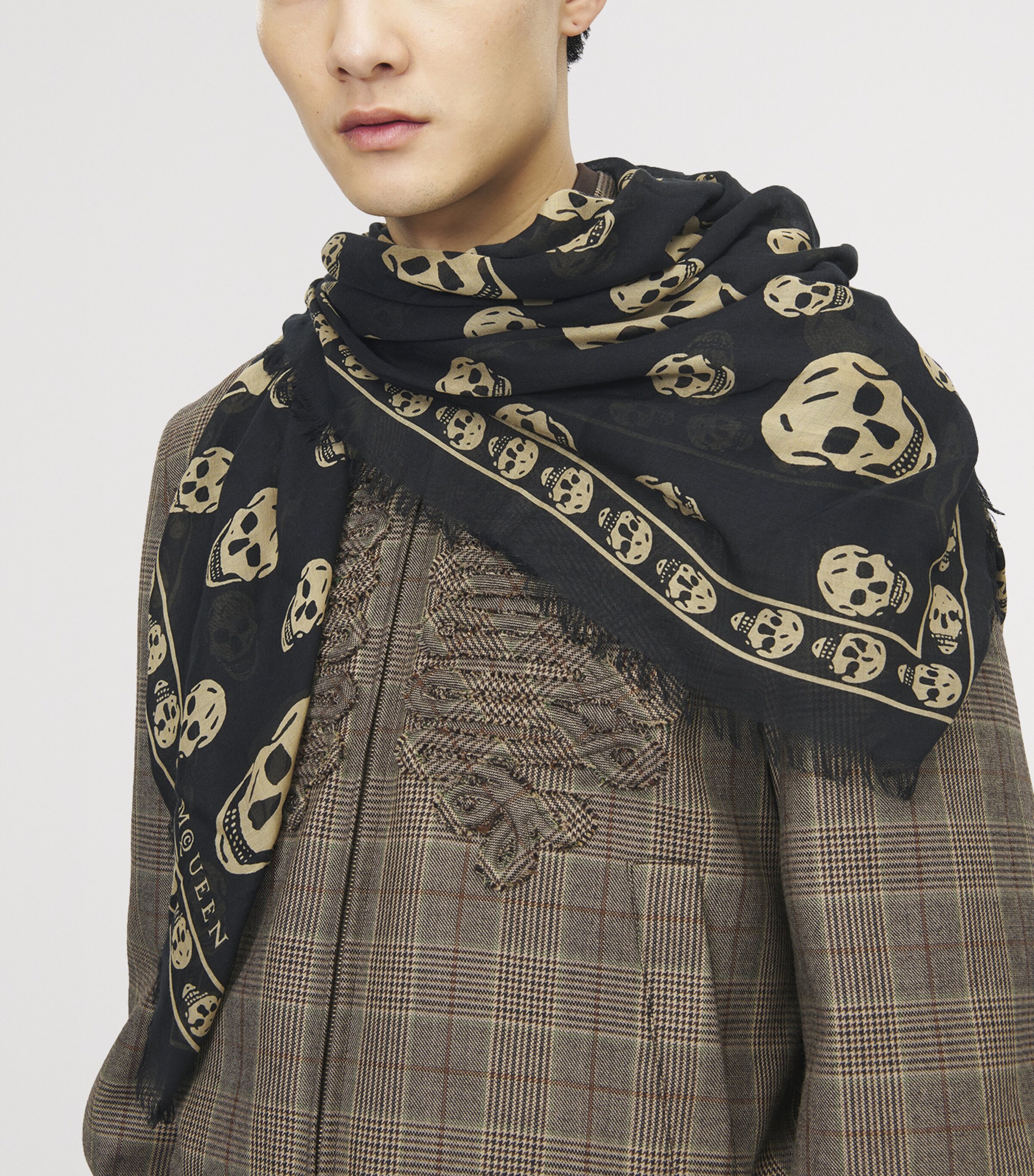 McQueen Modal-Silk Skull Scarf Image 2