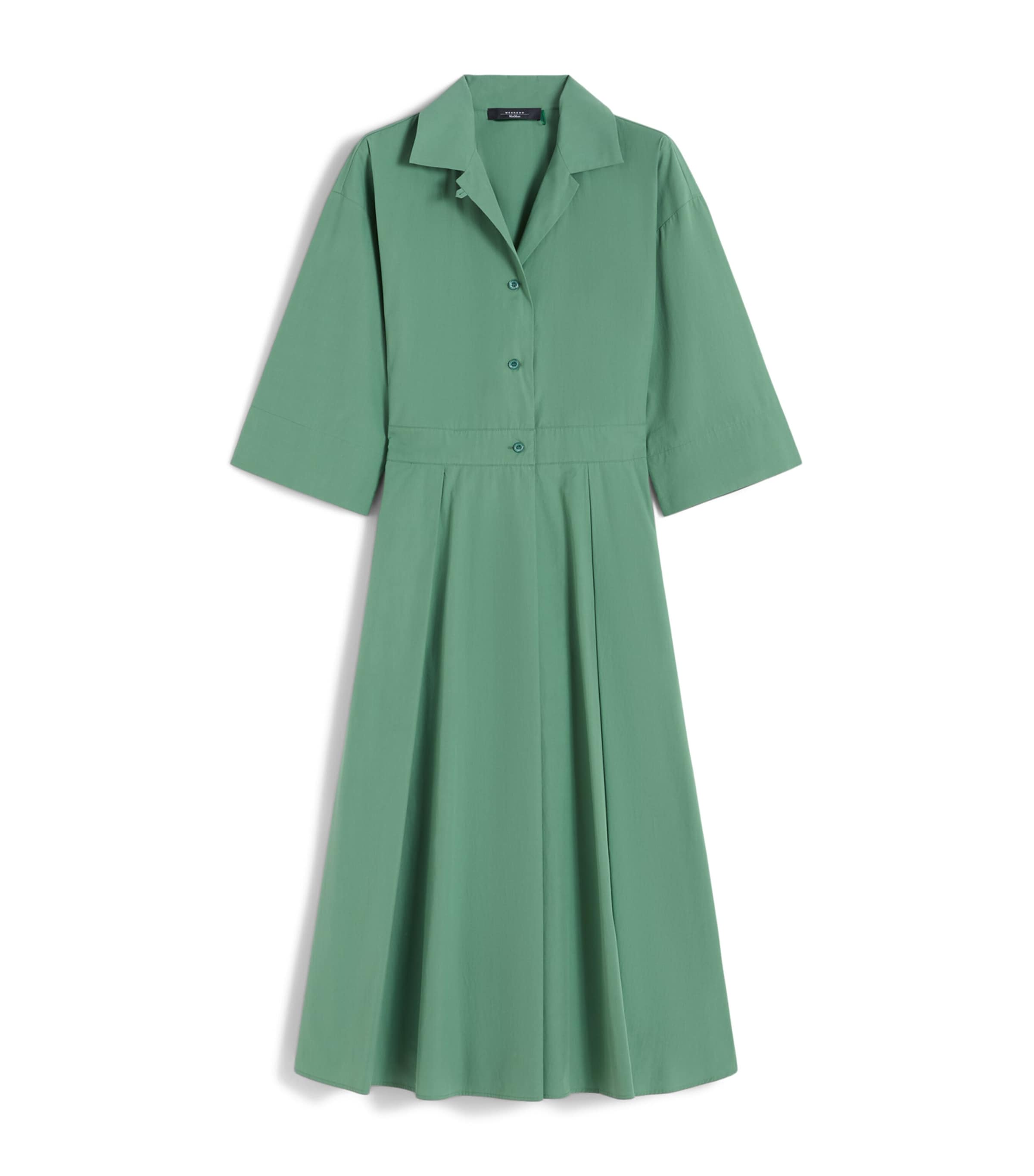 green emerald velvet dress Max Mara Weekend Edolo Green FLARED SATIN DRESS – Think Bubbles