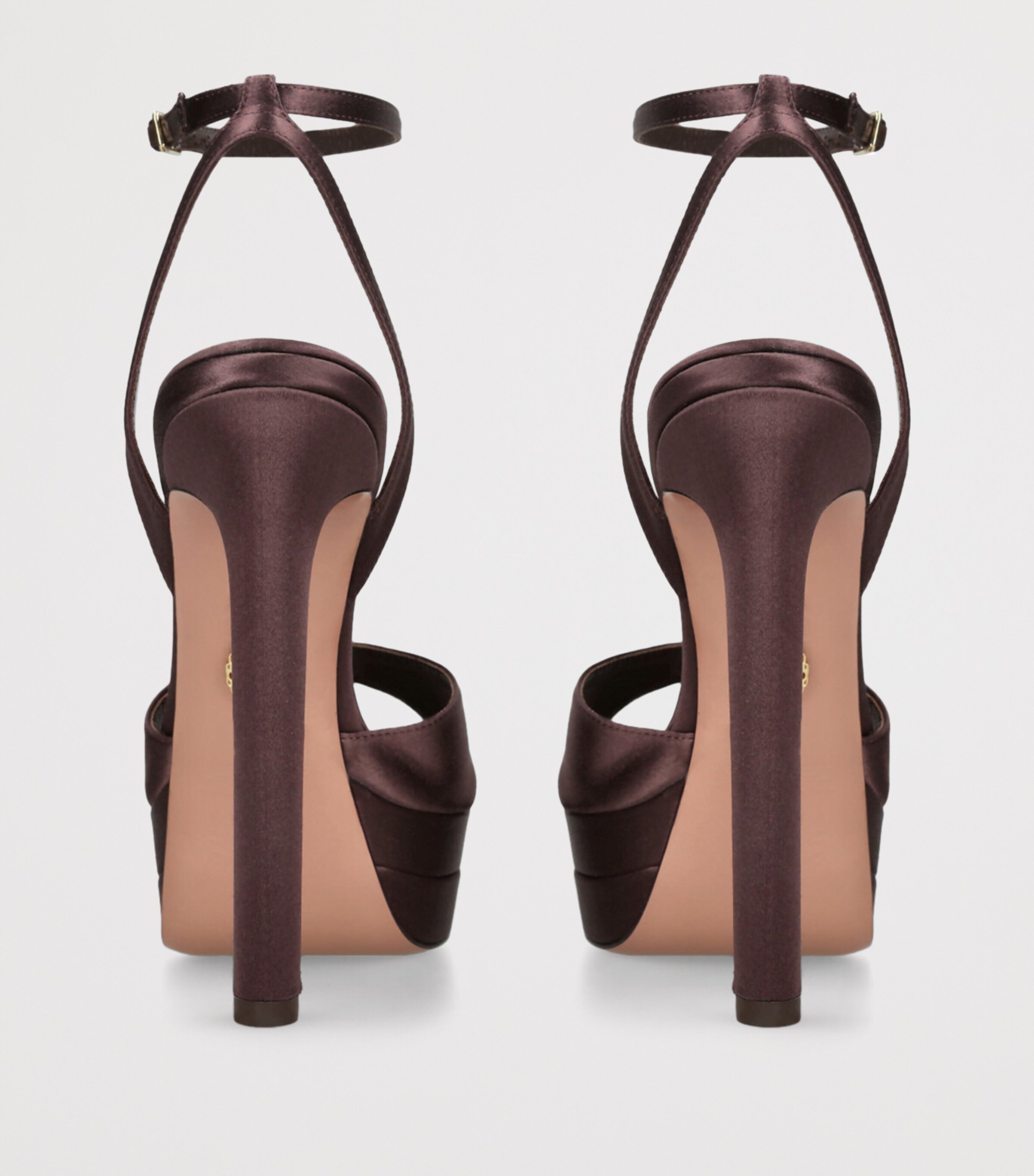 Satin Divine Plateau Platform Sandals 130 MID BROWN Image 2